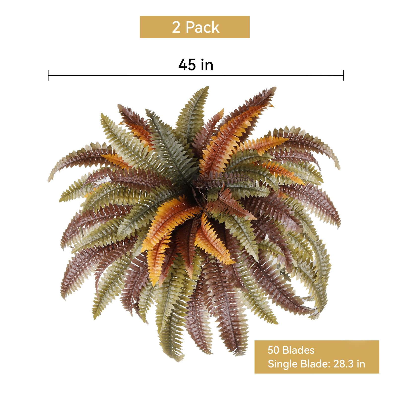 Artificial Plants Faux Fern, Artificial Ferns for Outdoors Indoors, 45 Inch L…