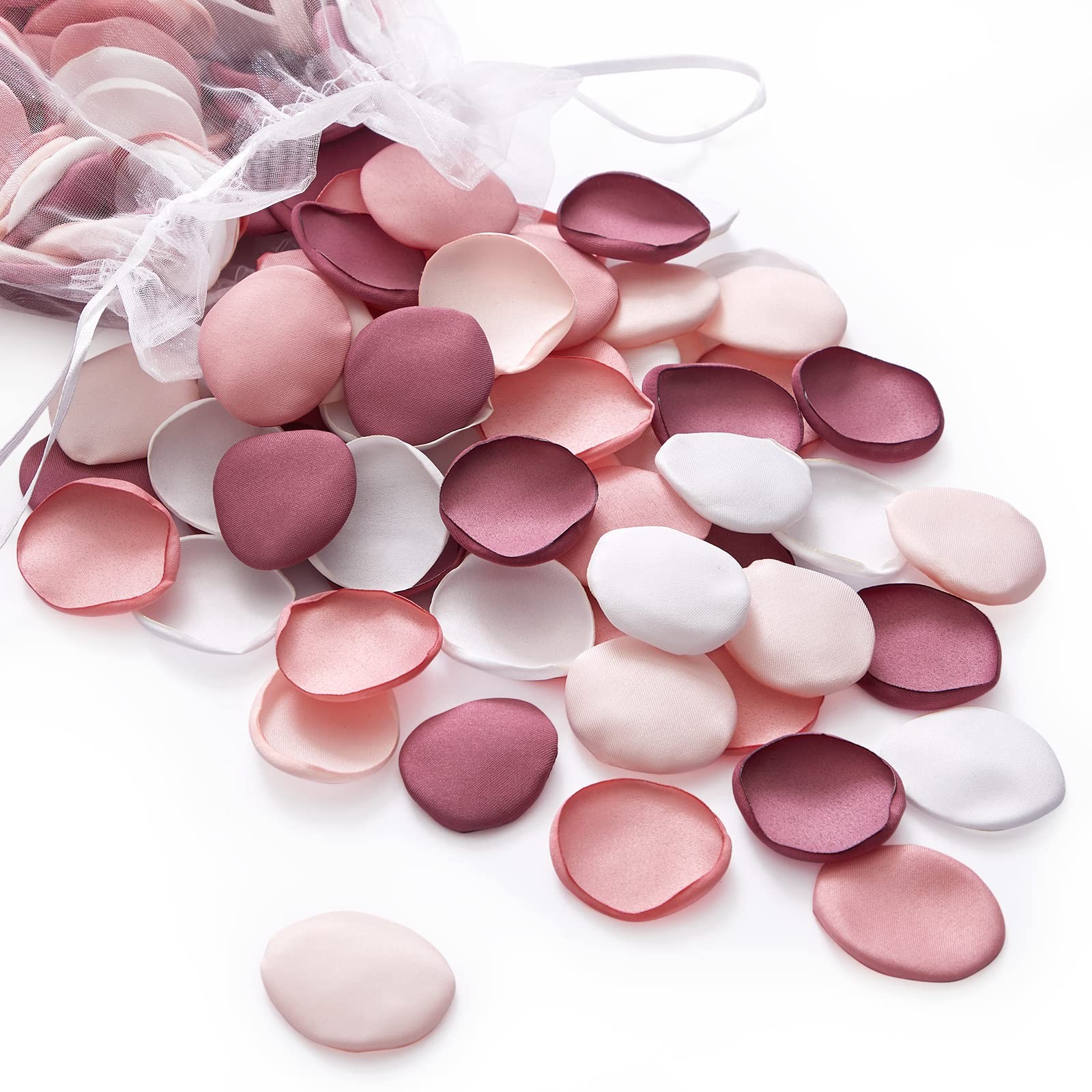 Peach Pink Rose Petals 300PCS, Bulk Wedding Confetti, Silk