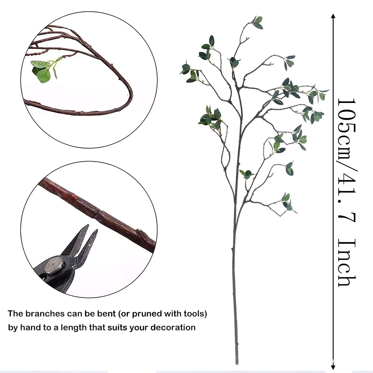 Faux Branches For Vase Artificial Stems Greenery Plant Stems For Vase Fake Tree