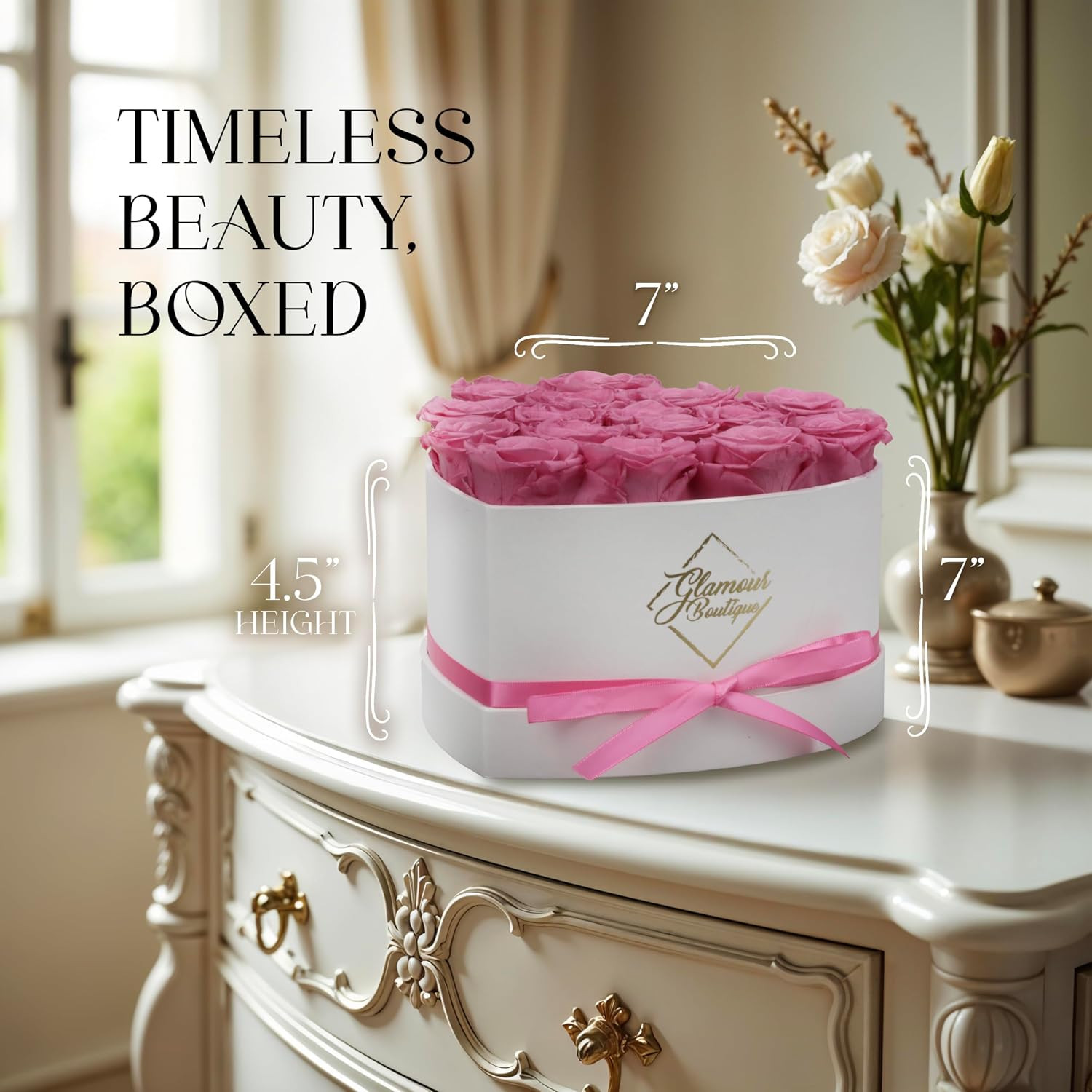 Preserved Roses in a Box – Gifts for Her, Wife & Mom, Rose Flowers Forever Decor
