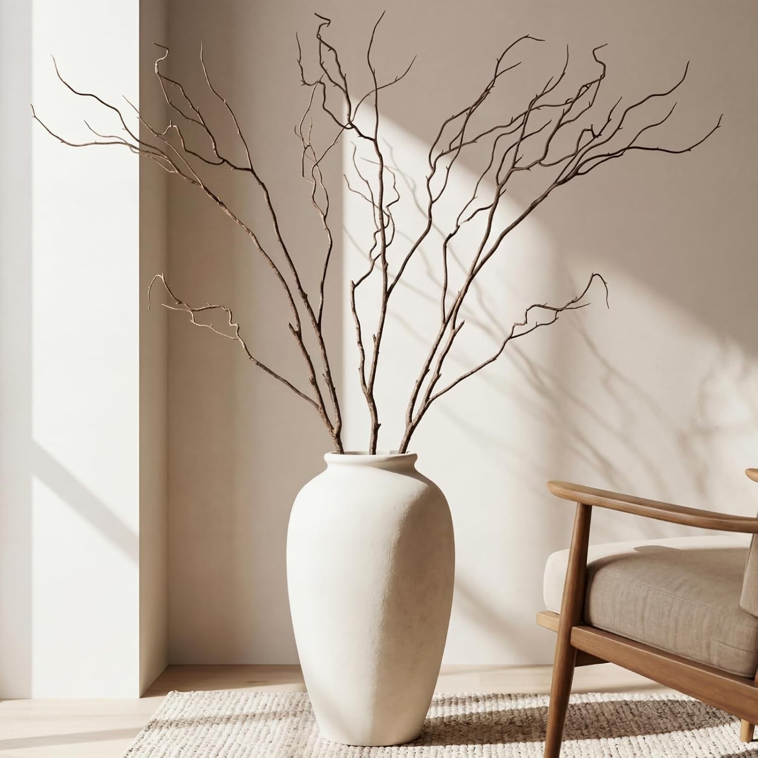 3 Pcs 65 Inch Lifelike Curly Willow Branches for Vases Artificial Decorative