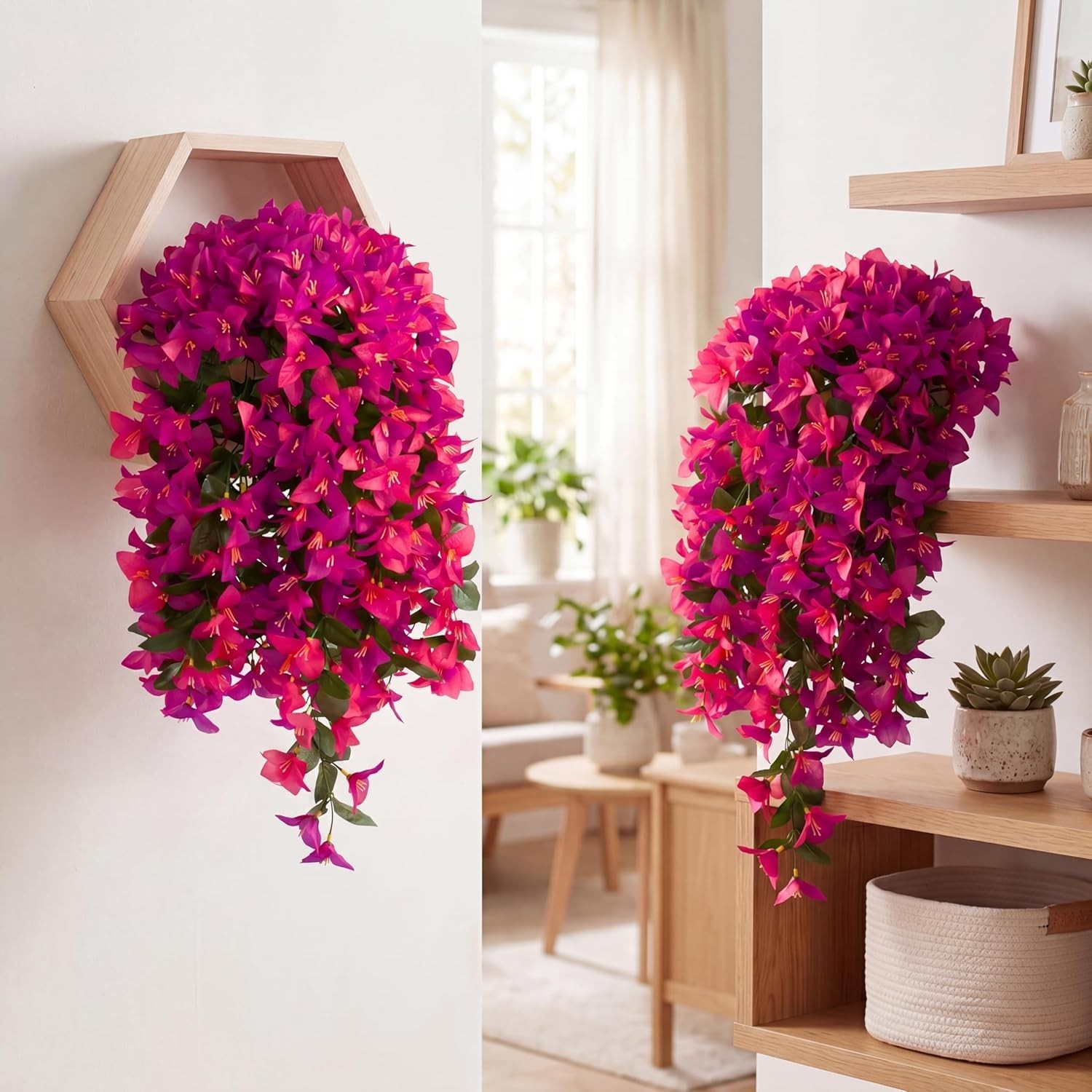 Artificial Bougainvillea Flowers Fake Hanging Flowers Plants for Outdoor Outs…
