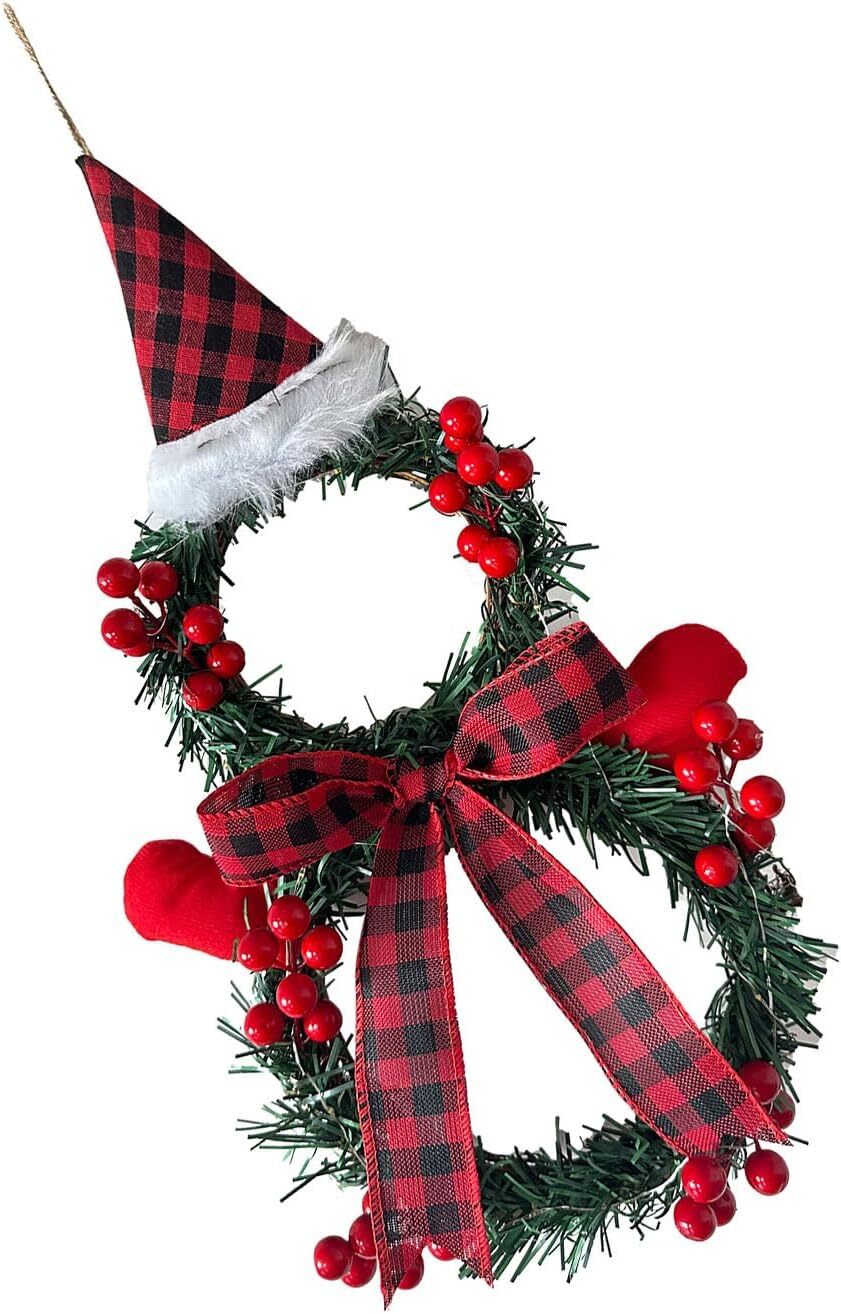 Christmas Wreath Hat with Lights – Festive Party Hanging Ornament