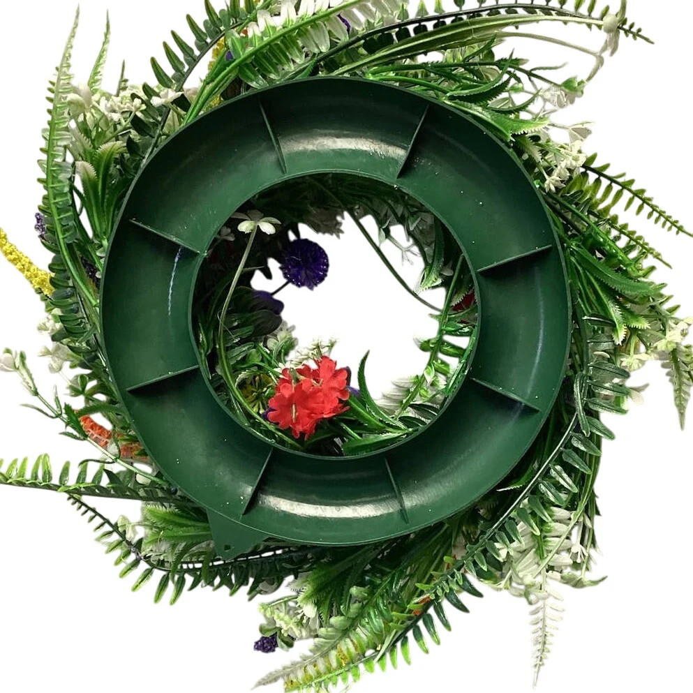 New Faux Plastic Floral Round Door 11″ Wreath or Pillar Candle Ring Home Decor