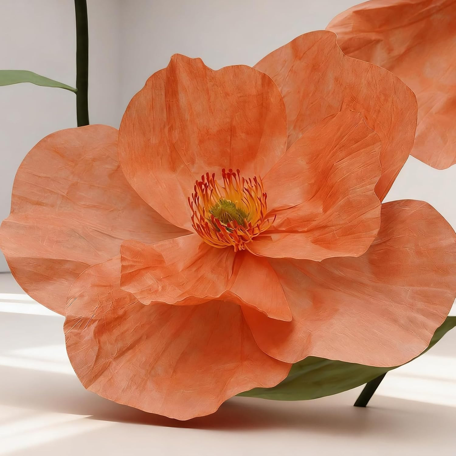 Giant Poppy Artificial Flowers with Stand,Large Gradient Paper Flowers,Waterproo