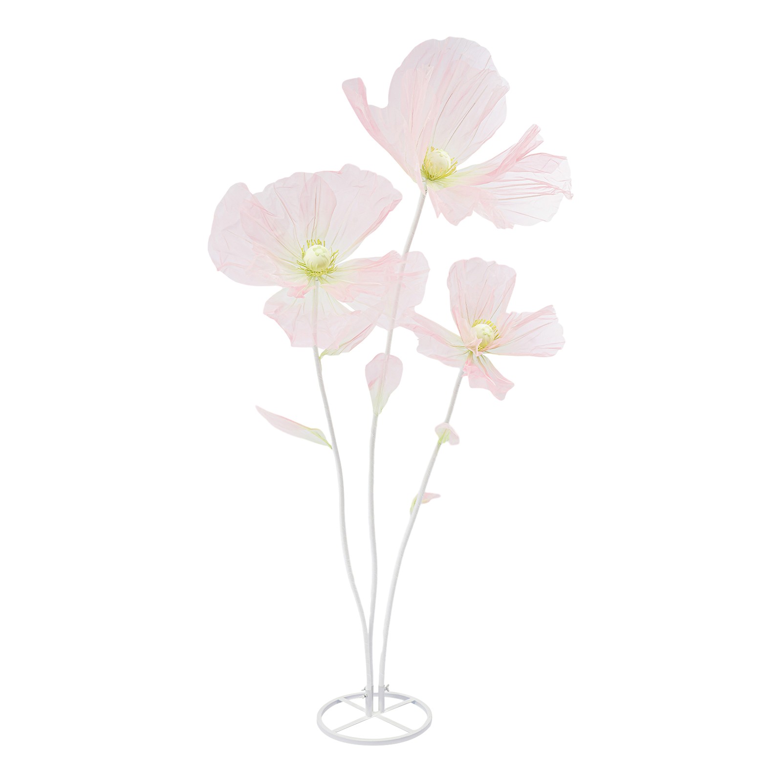6.2FT Giant Artificial Flower Decor W/stand 3-head Fake Flower For Wedding Party