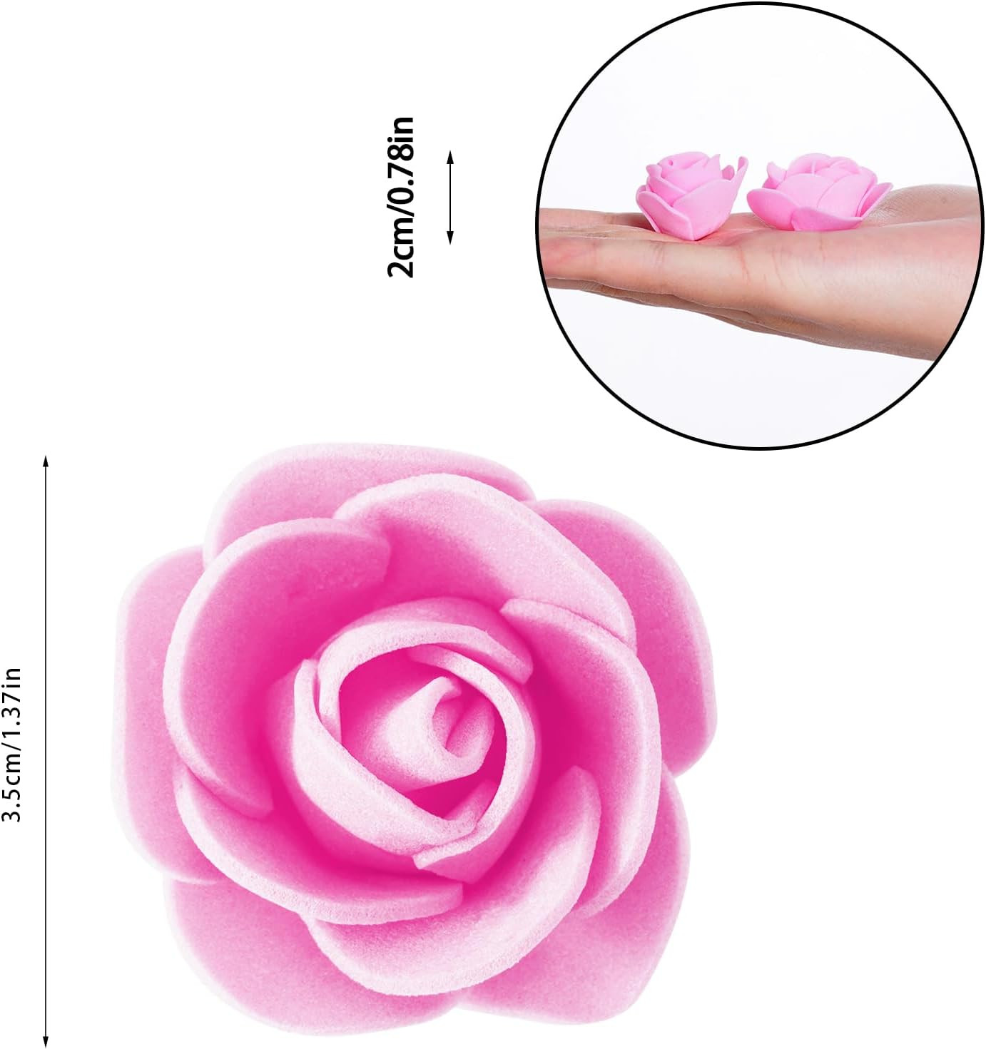 100Pcs Mini Artificial Rose Artificial Fake Rose Head Mini Foam Artificial Rose