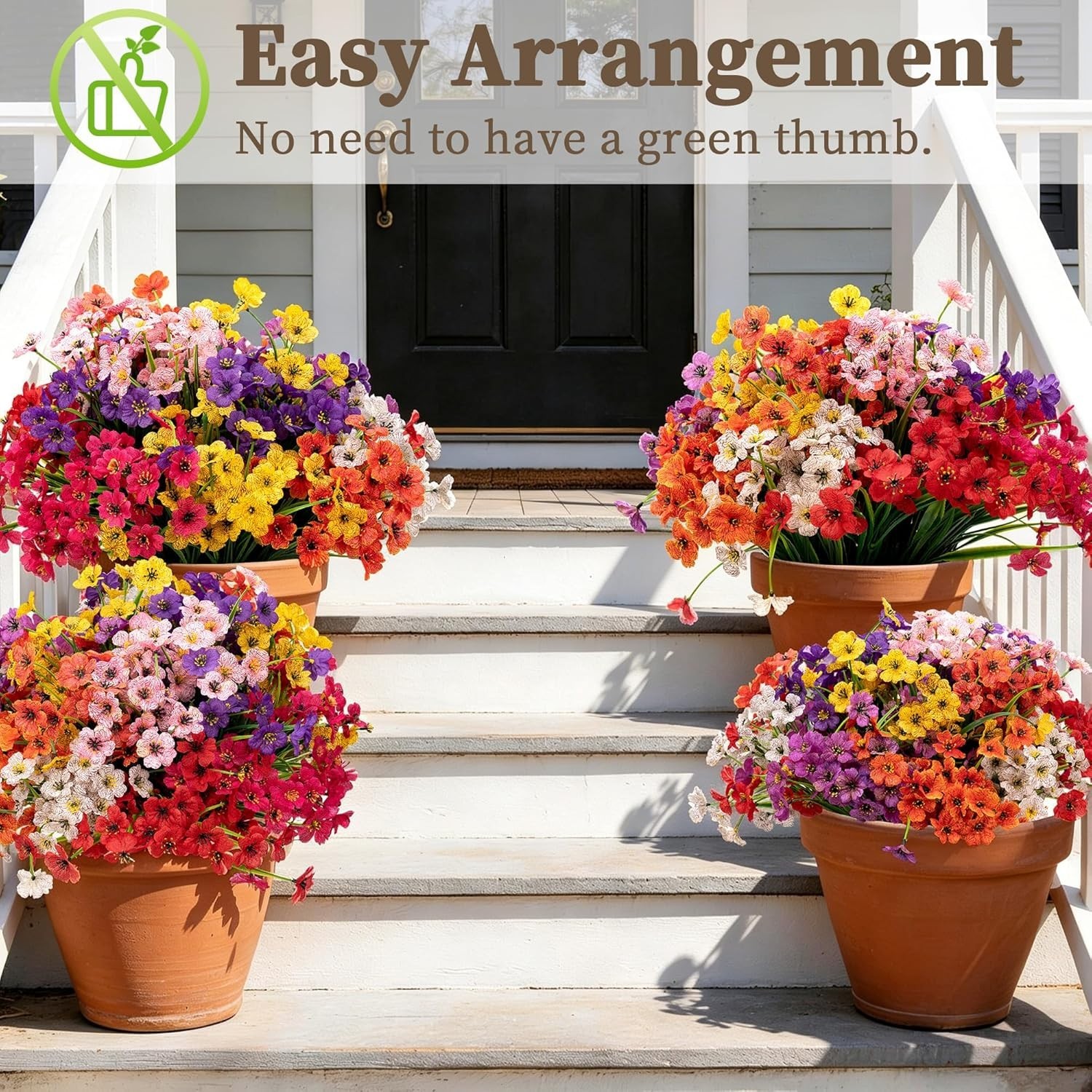 24 Pack Eco-Friendly Artificial Flowers – Perfect for -Round Event Styling