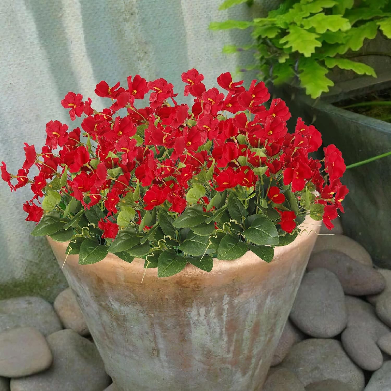 2 Pcs Artificial Flowers for Outdoors Hibiscus Faux Impatiens Outdoor Planters