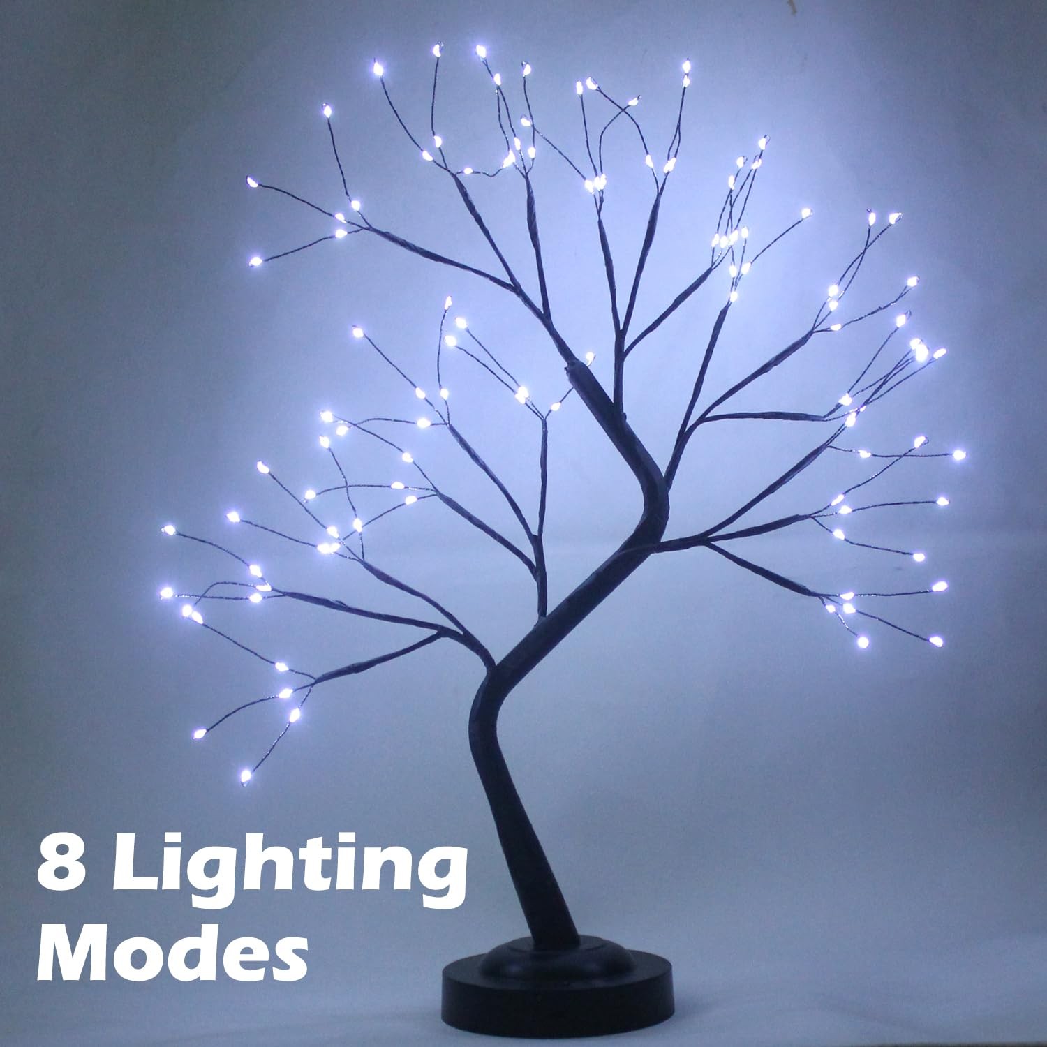 108 LED Tabletop Tree Light, 20 Inch Lighted Artificial Bonsai Cool White