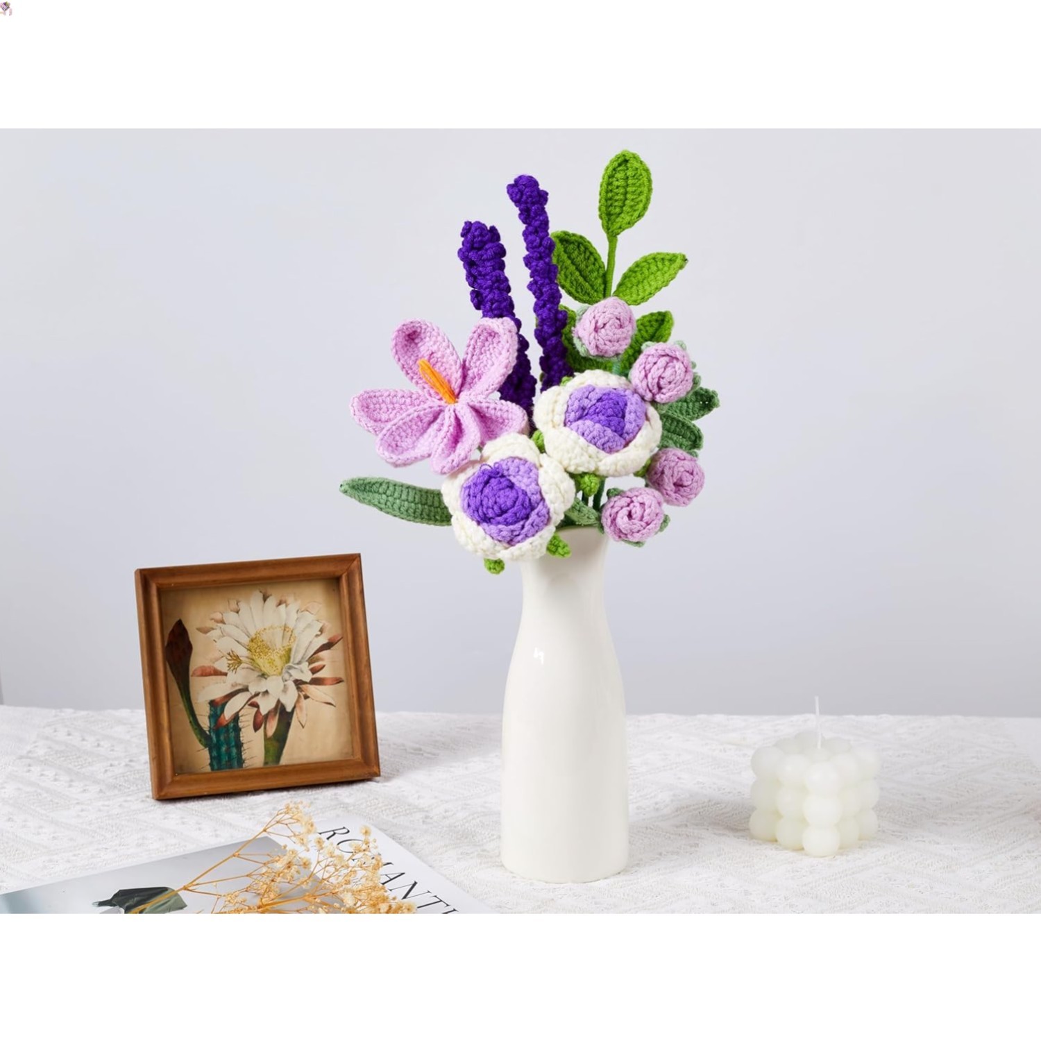 Crochet Flower Bouquet Handmade Crochet Flowers Knitted Tulips Rose Bouquet f…
