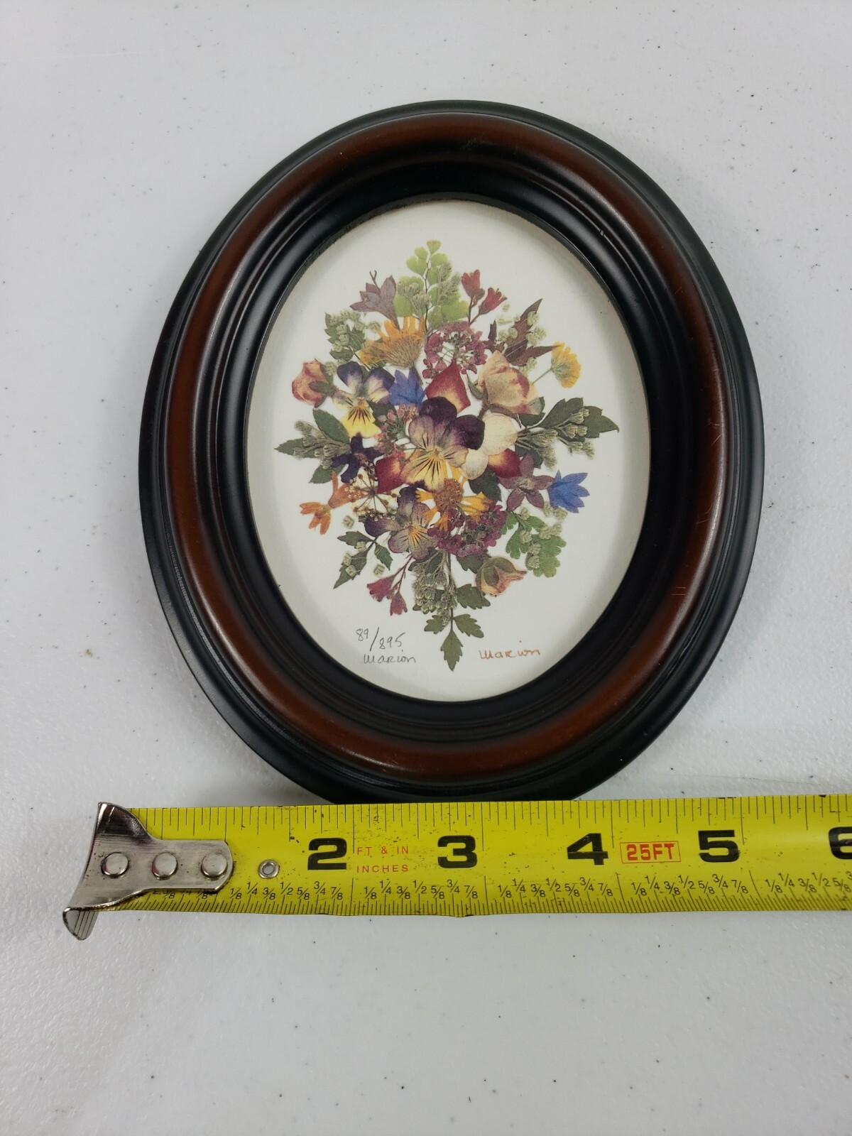 Pressed Dried Flower Wall Art signed by Marion Framed 89/895