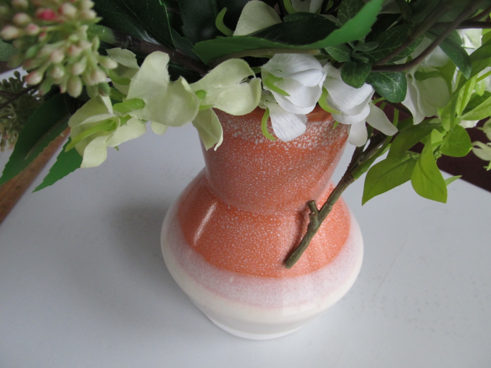 Faux Floral Arrangement With 7 Inch Pink Reactive Ceramic Vase Target 2018