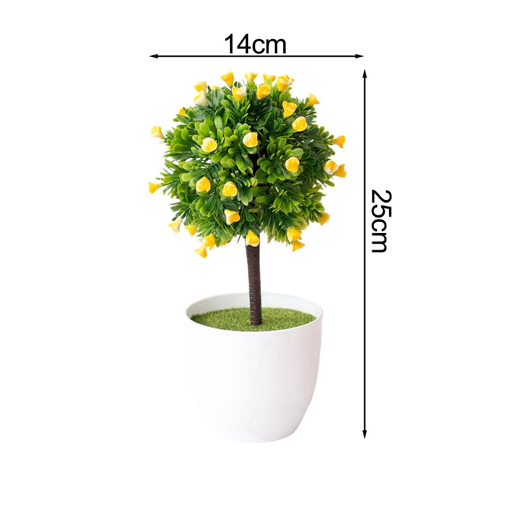 Faux Potted Flowers in 4 Colors Plastic 25x14cm Home Decoration for accent