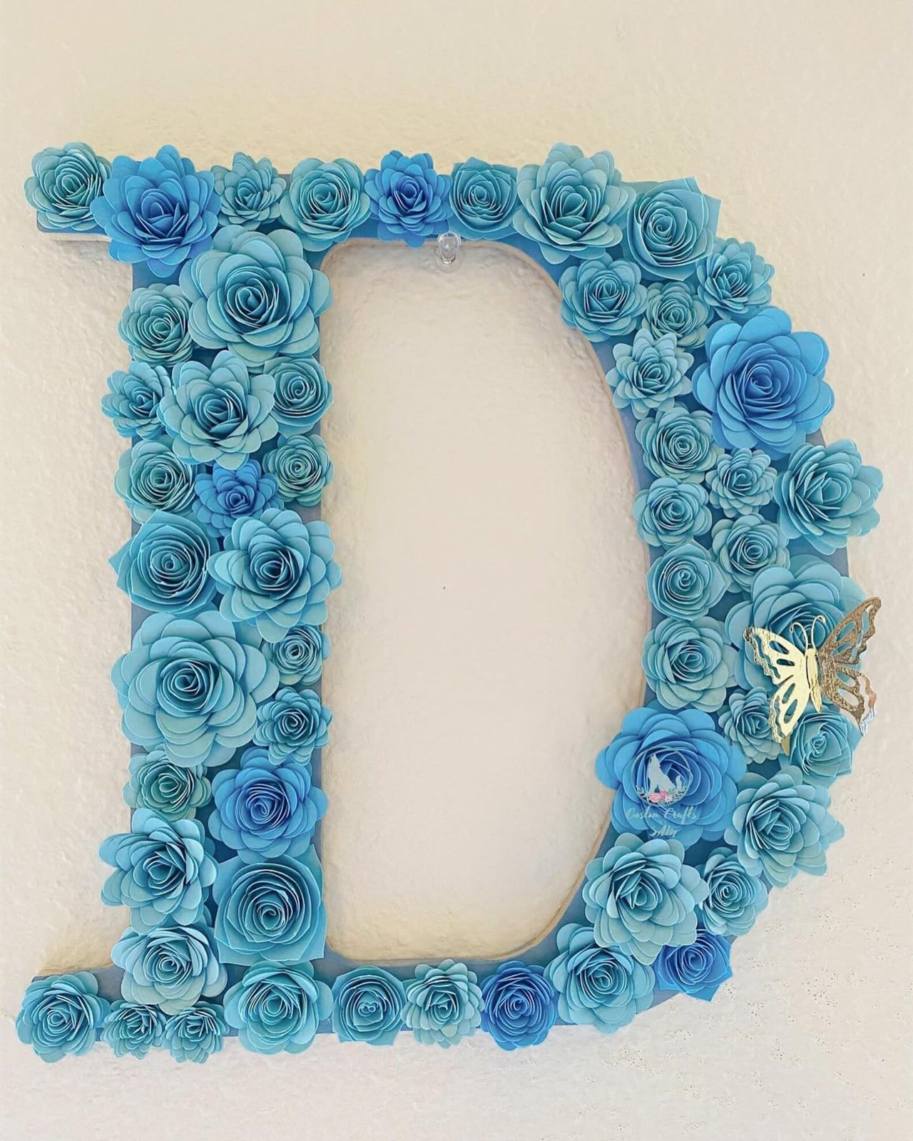 18 PCS Blue Artificial Rose Mini Paper Flower Craft DIY Decor Cake Topper