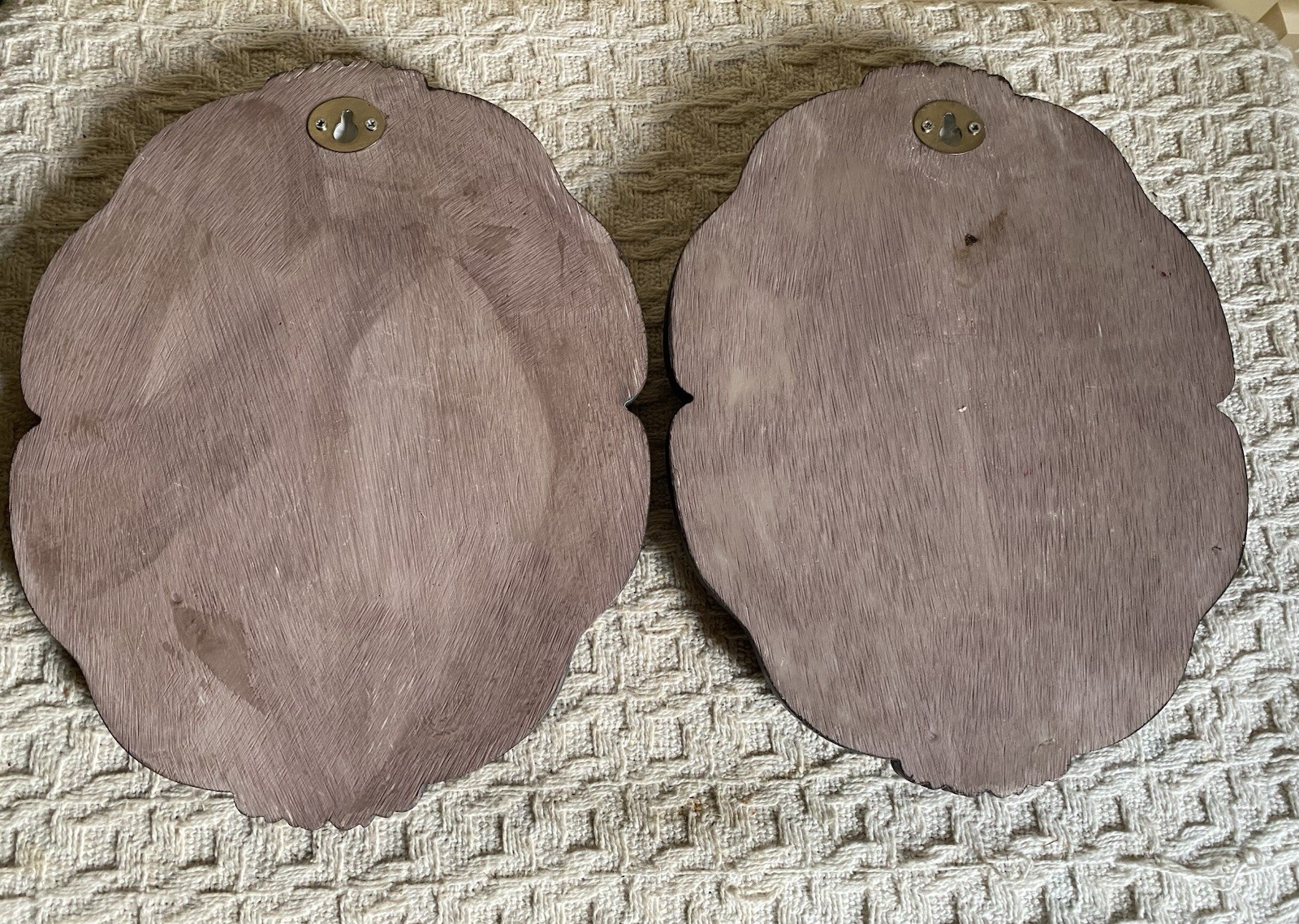 Vintage Rose Floral Wall Hanging Plaques Shabby Chic Cottagecore Decor Set Of 2