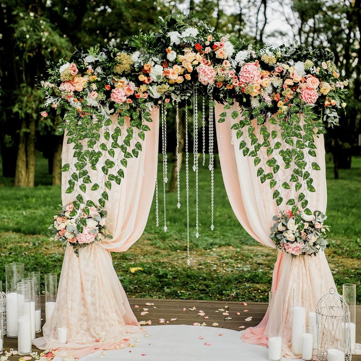 Vibrant 14 Piece Artificial Ivy Vines – 101ft Backdrop for Parties & Weddings