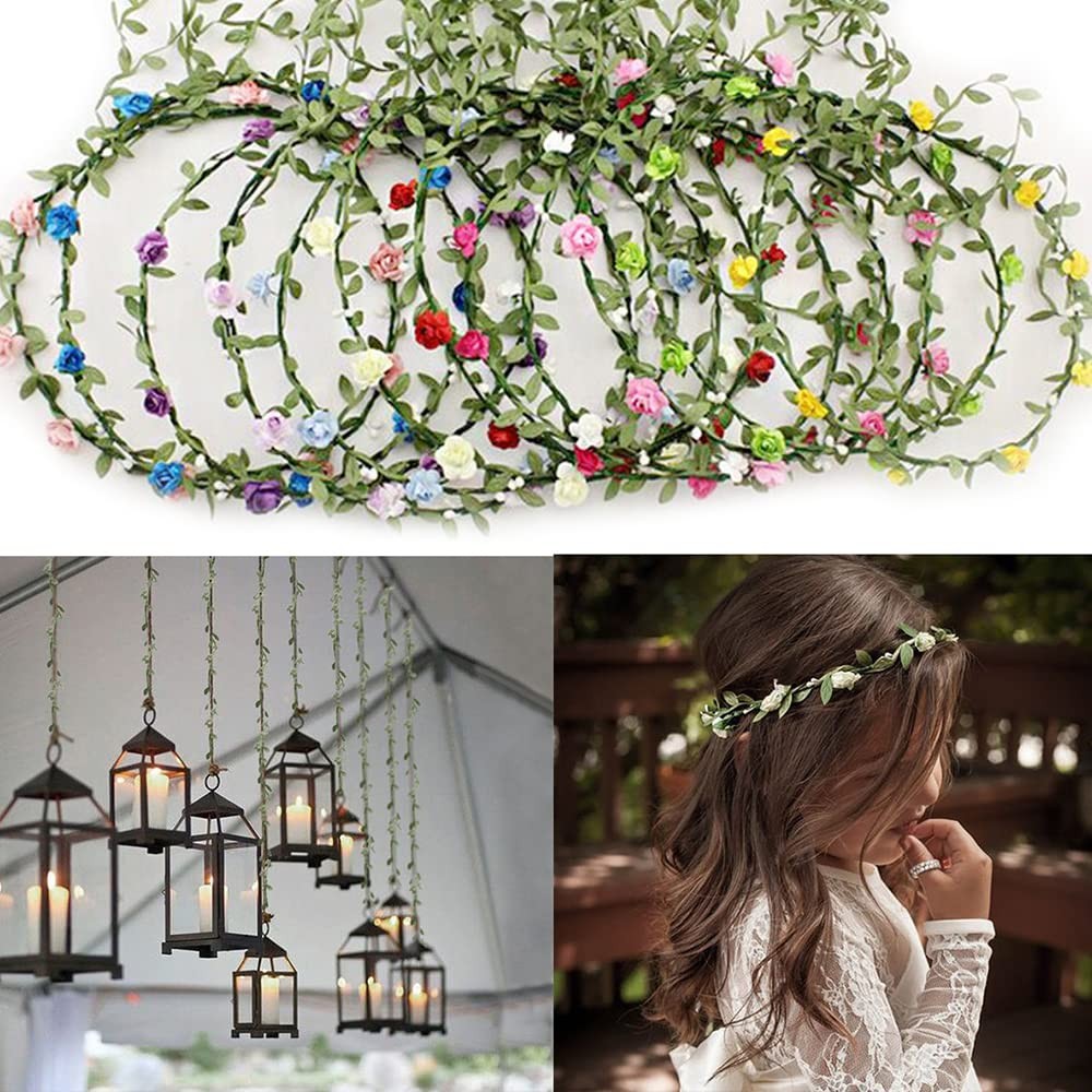 Artificial Greenery Eucalyptus Vine, 132ft Green Plants Fake Hanging Leaves J…
