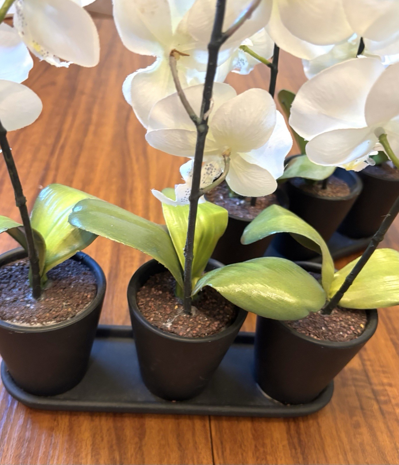 Silk Flowers In Pots Table Shelf Decor Two Arrangements Orchids