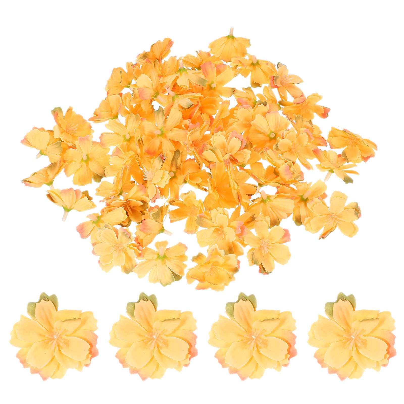 100 Pcs Fake Silk Flower Heads, 1.6 Inch Artificial Cherry Blossom Faux Flowe…