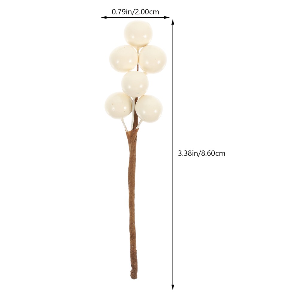 30Pcs Reusable White Berry Picks for Christmas Tree Wedding Home Decor
