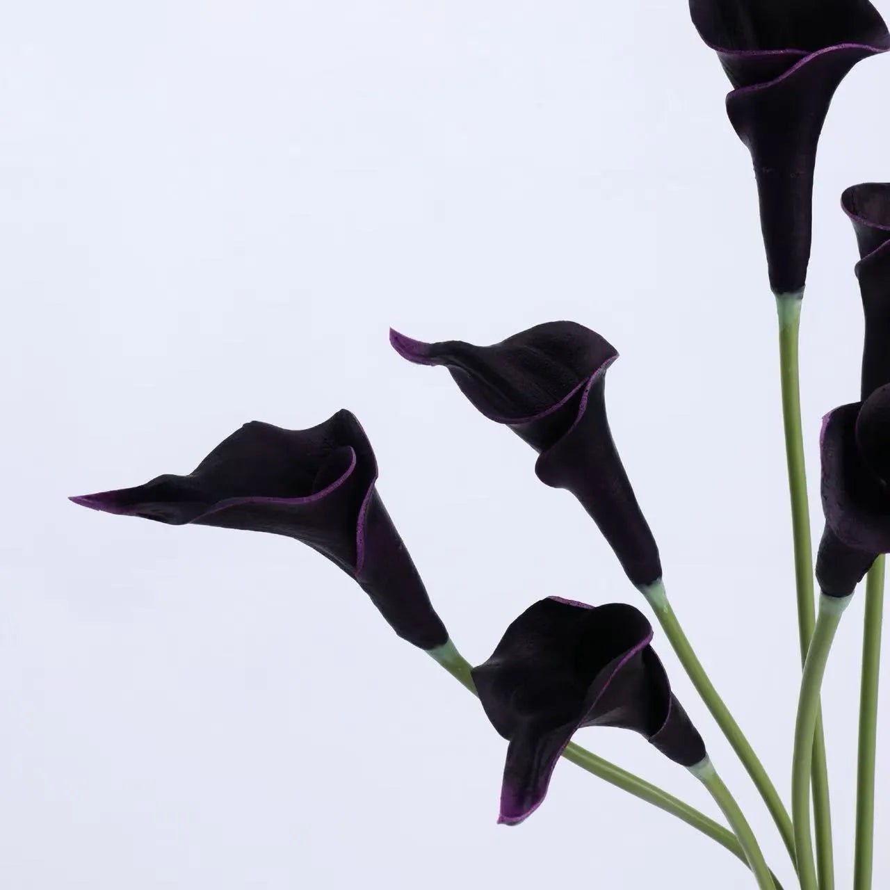 Bundle Of 3 Real Touch Faux Calla Lily Stem –Dark Purple 20.9″