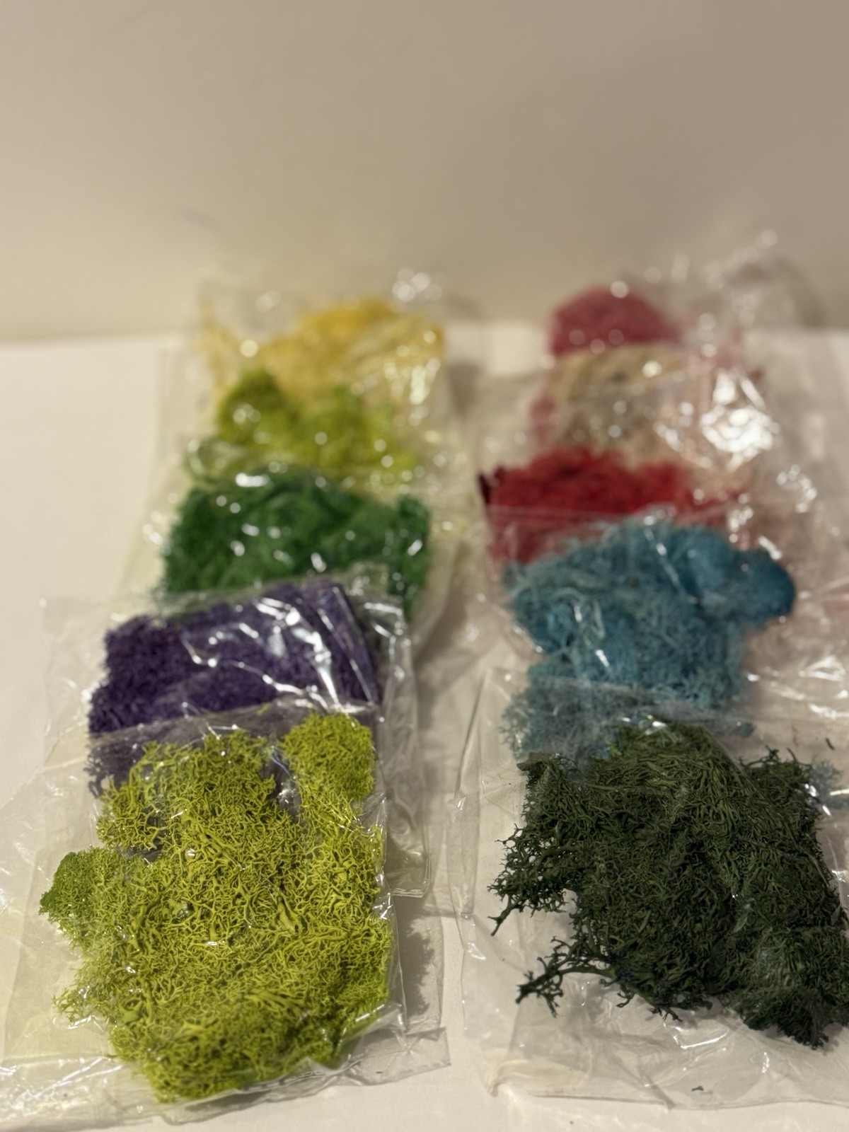 7 Oz Colored Fake Moss Preserved for Crafts Artificial Decorative Moss Faux