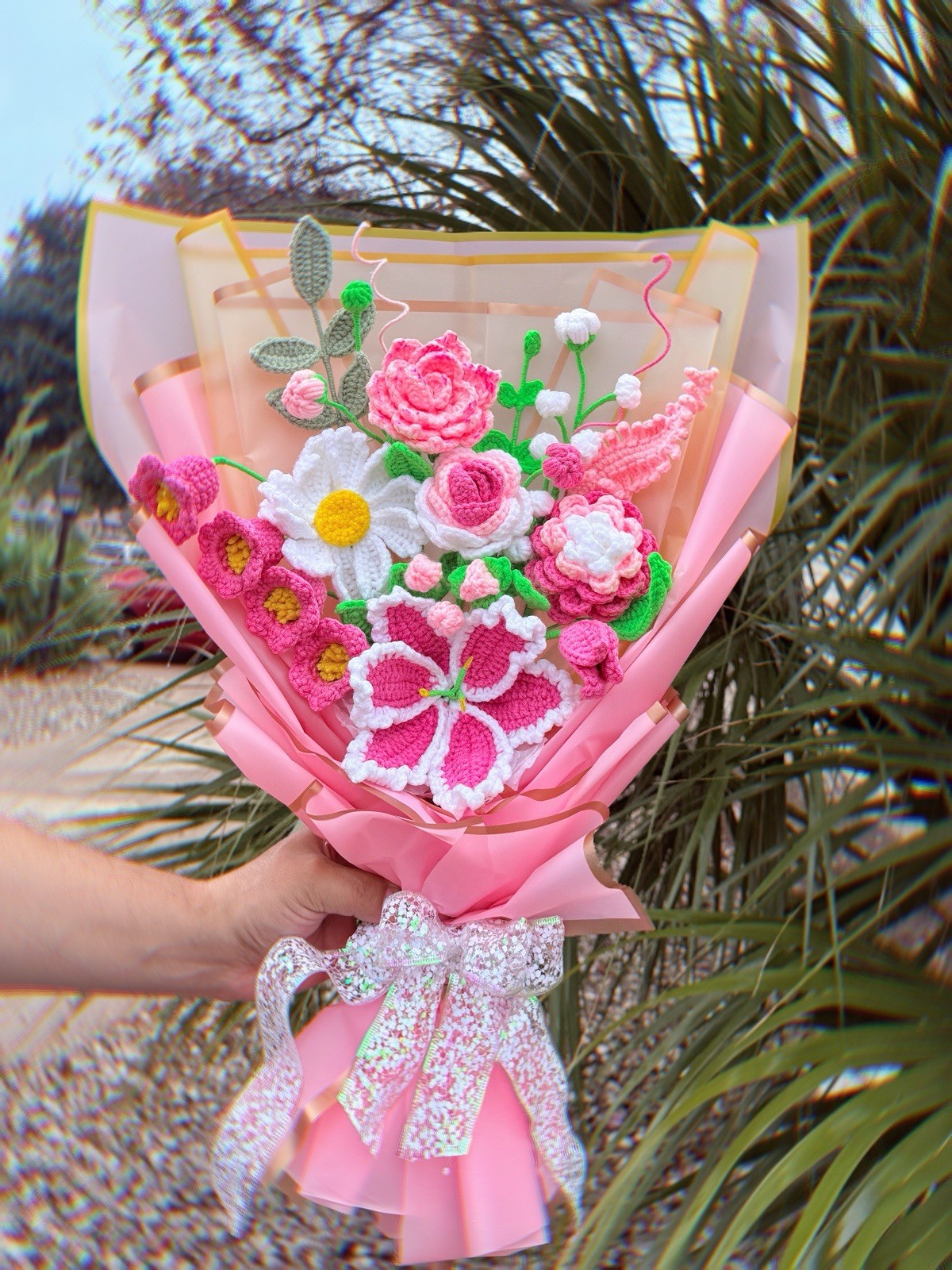 🌸 The Everlasting Pink Dream Crochet Bouquet! 💖