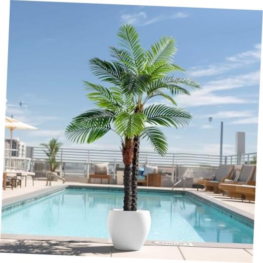 6.2FT Artificial Phoenix Palm Tree Artificial 6ft 2in Triple Phoenix Palm Tree