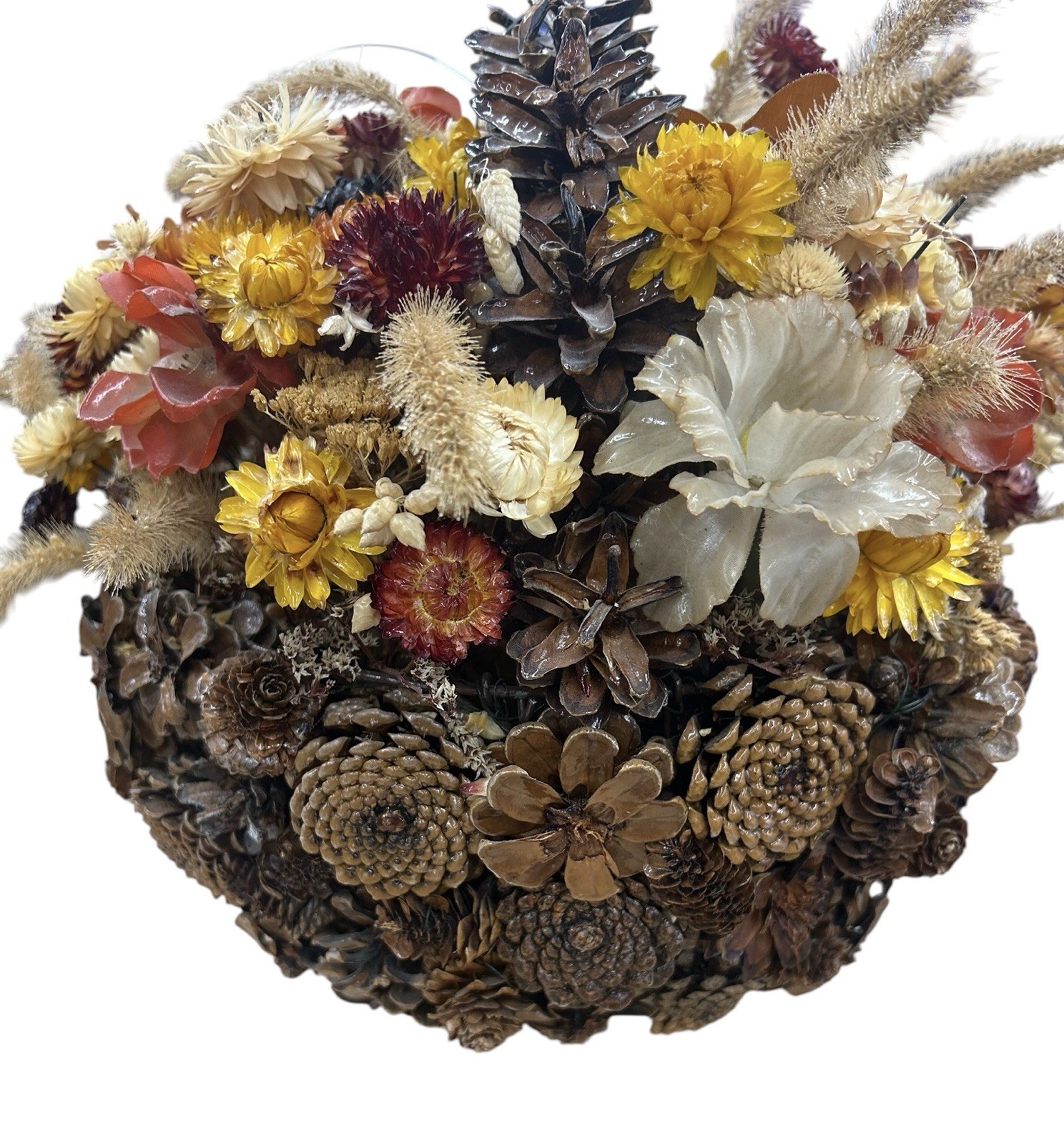 decorative Rustic Primative dried flower arrangement designed for home decor.