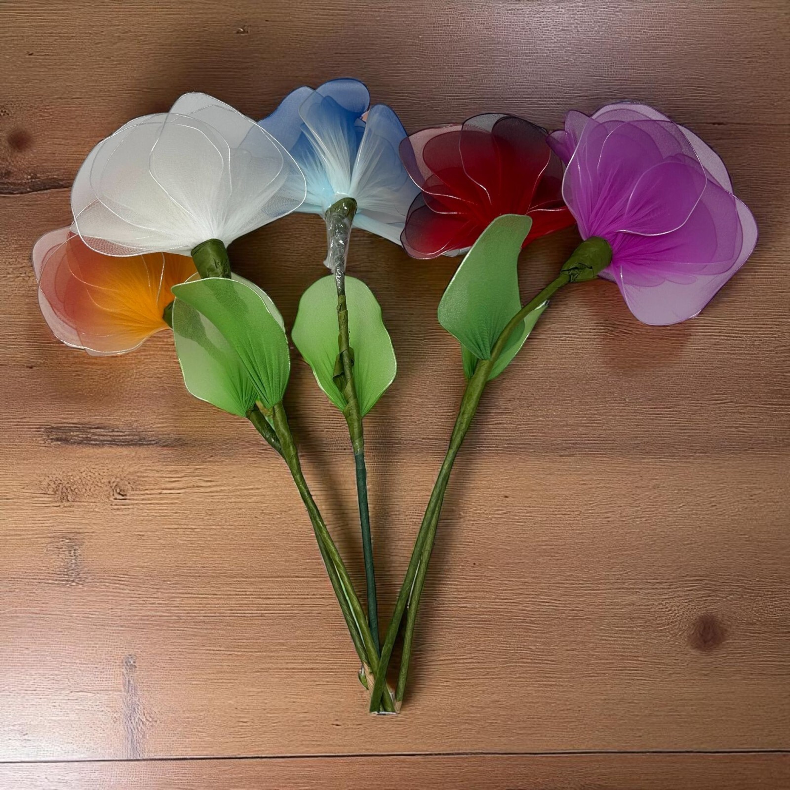 Handcrafted Artificial Multicolor Nylon Flowers Bouquet Home Event Decor