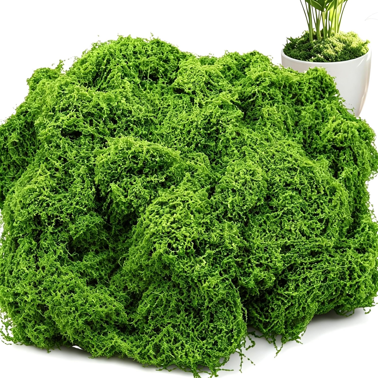 Artificial Moss Potted Plants Indoor Fake Green Faux Craft Terrarium 7oz