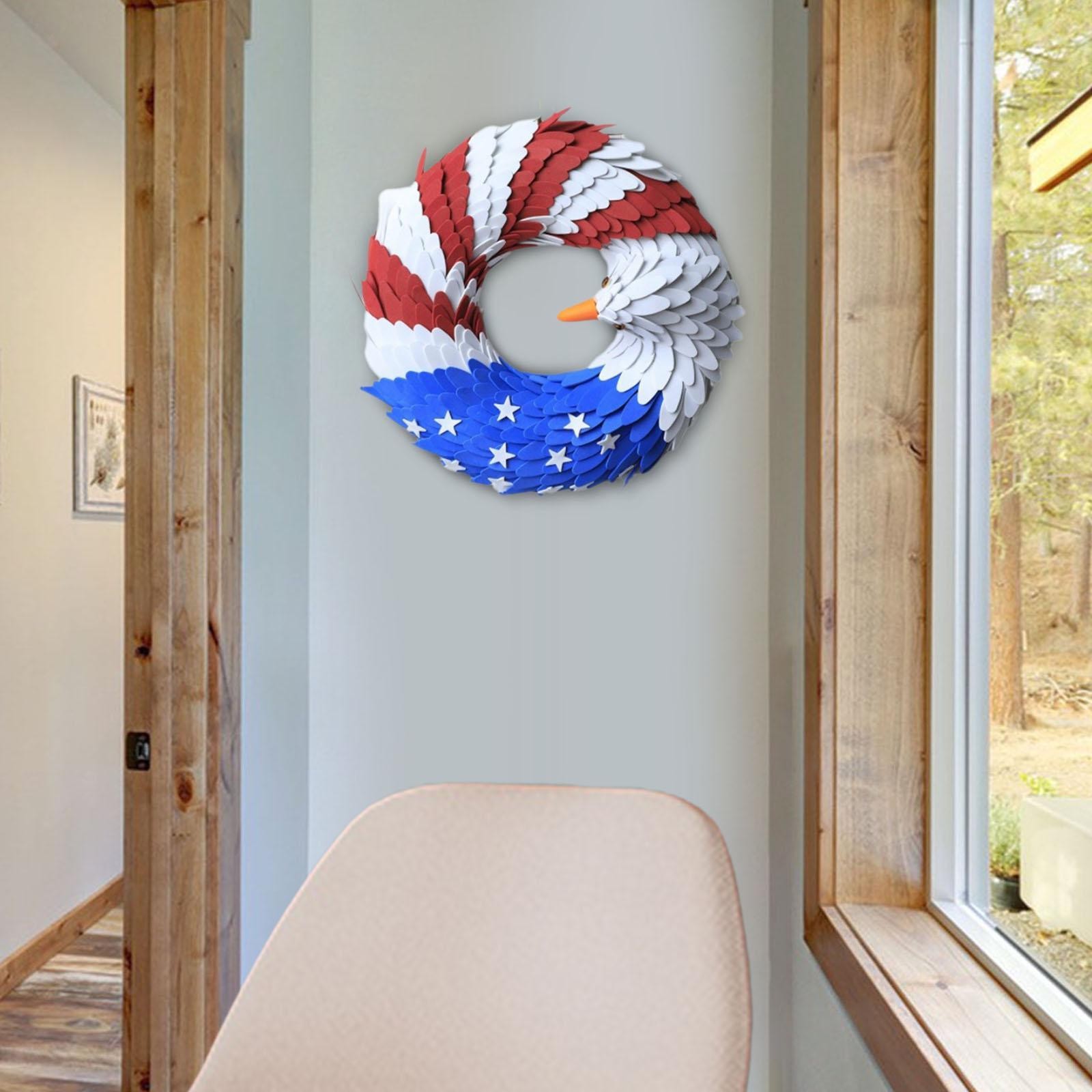 Artificial Wreath Door Sign Club American Eagle Patriot 7