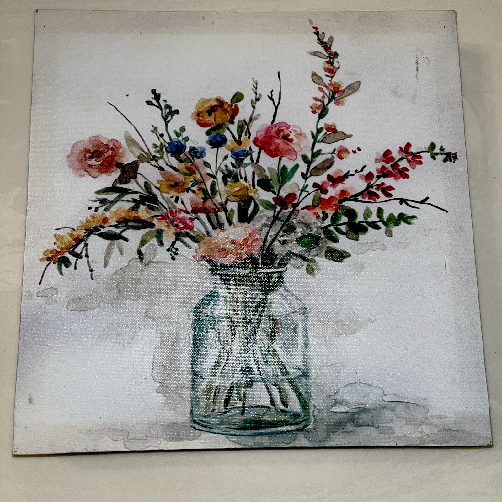 Country Meadow Roses Floral Bouquet Watercolor Still Life, Design by Carol Ro.