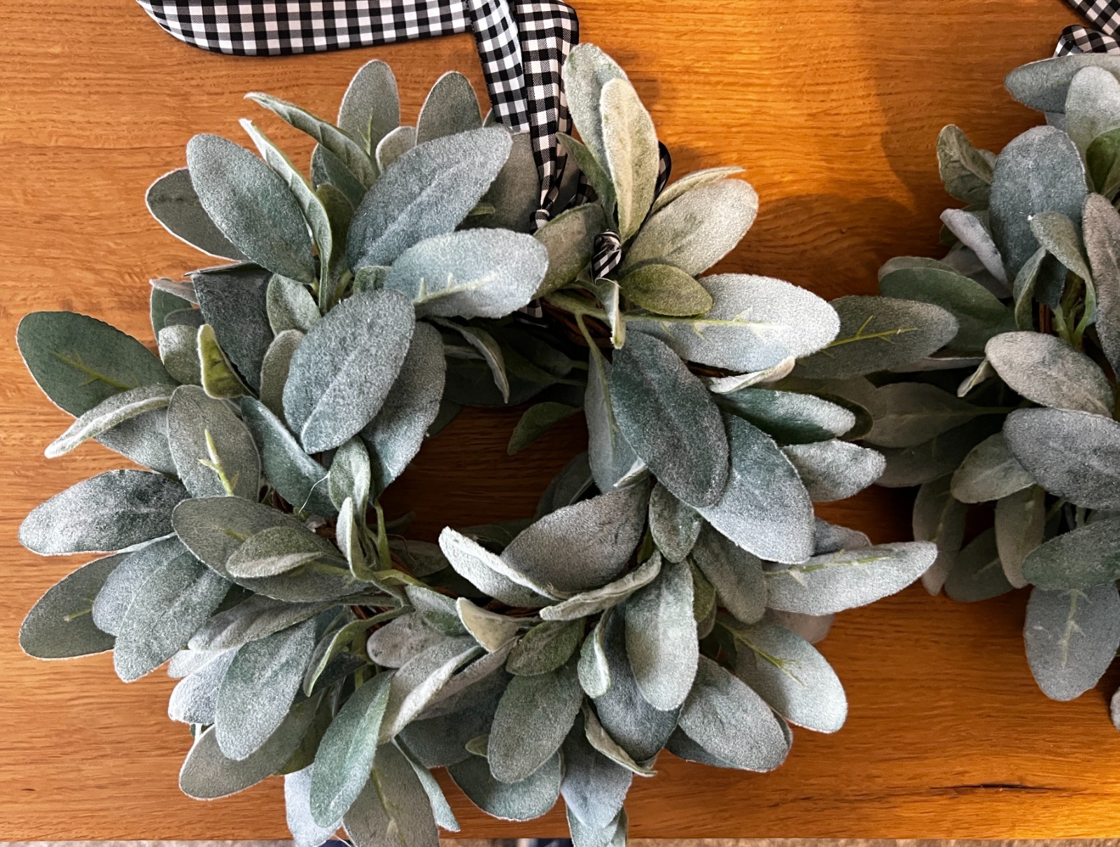 Beautiful set of 3 12″ Lambs Ear Wreath, Window Decor, Farmhouse Decor