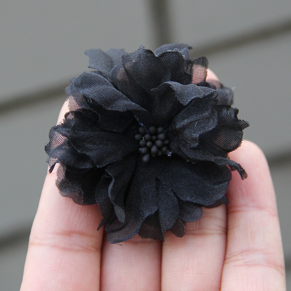 5cm Handmade Chiffon Multilayer Fabric Cored Flowers For DIY Hair Accessories