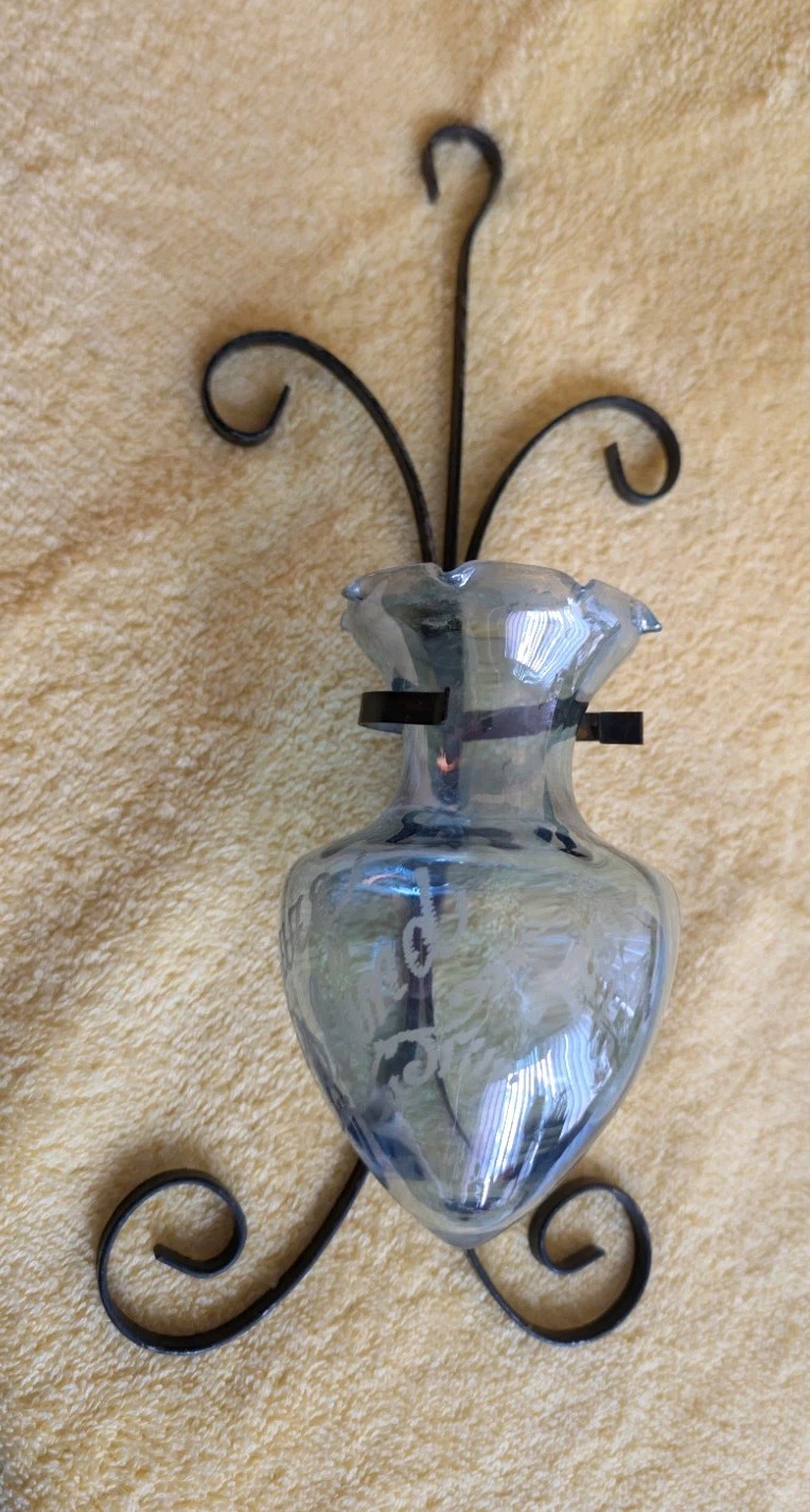 VINTAGE Treasure Island SF CA Wall Sconce Propagation Planter Bulb Glass Vase