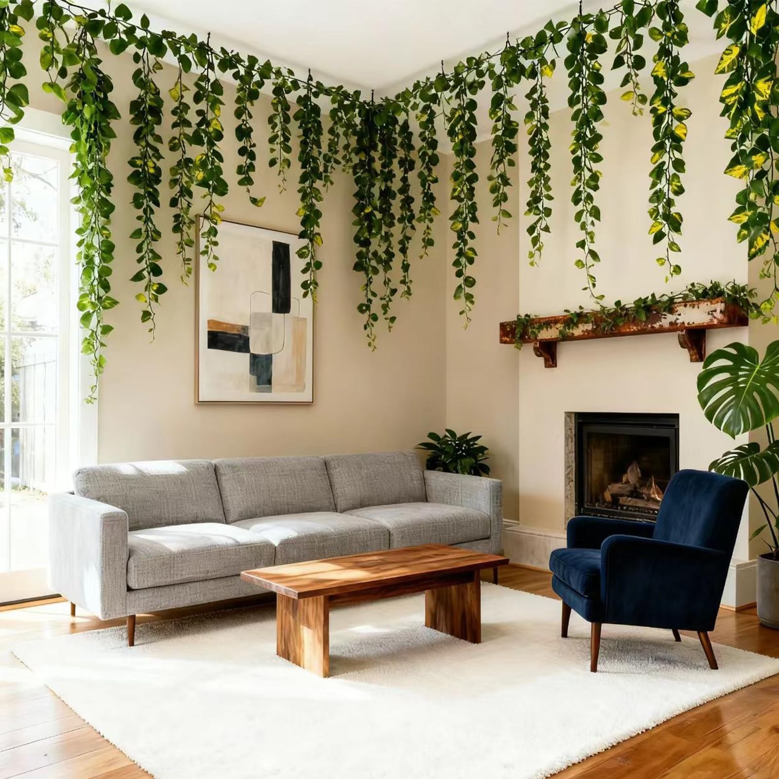 Fake Vines for Room Decoration Artificial Ivy Garland Hanging Vines Faux Vine…