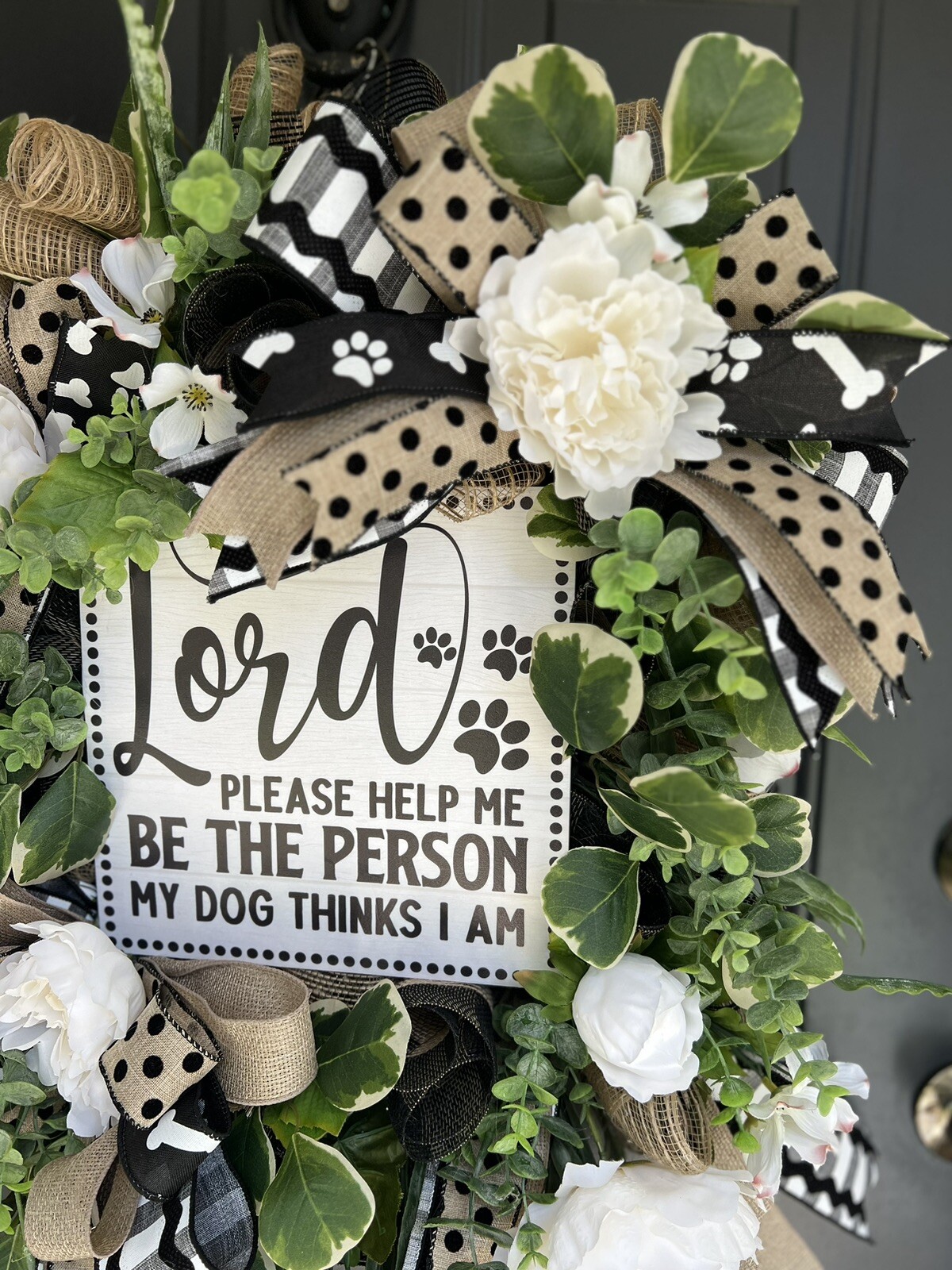 Dog Lover Wreath, Wreath With Sign, Dog Pet Decor, Dog Lover Gift, Mom Gift