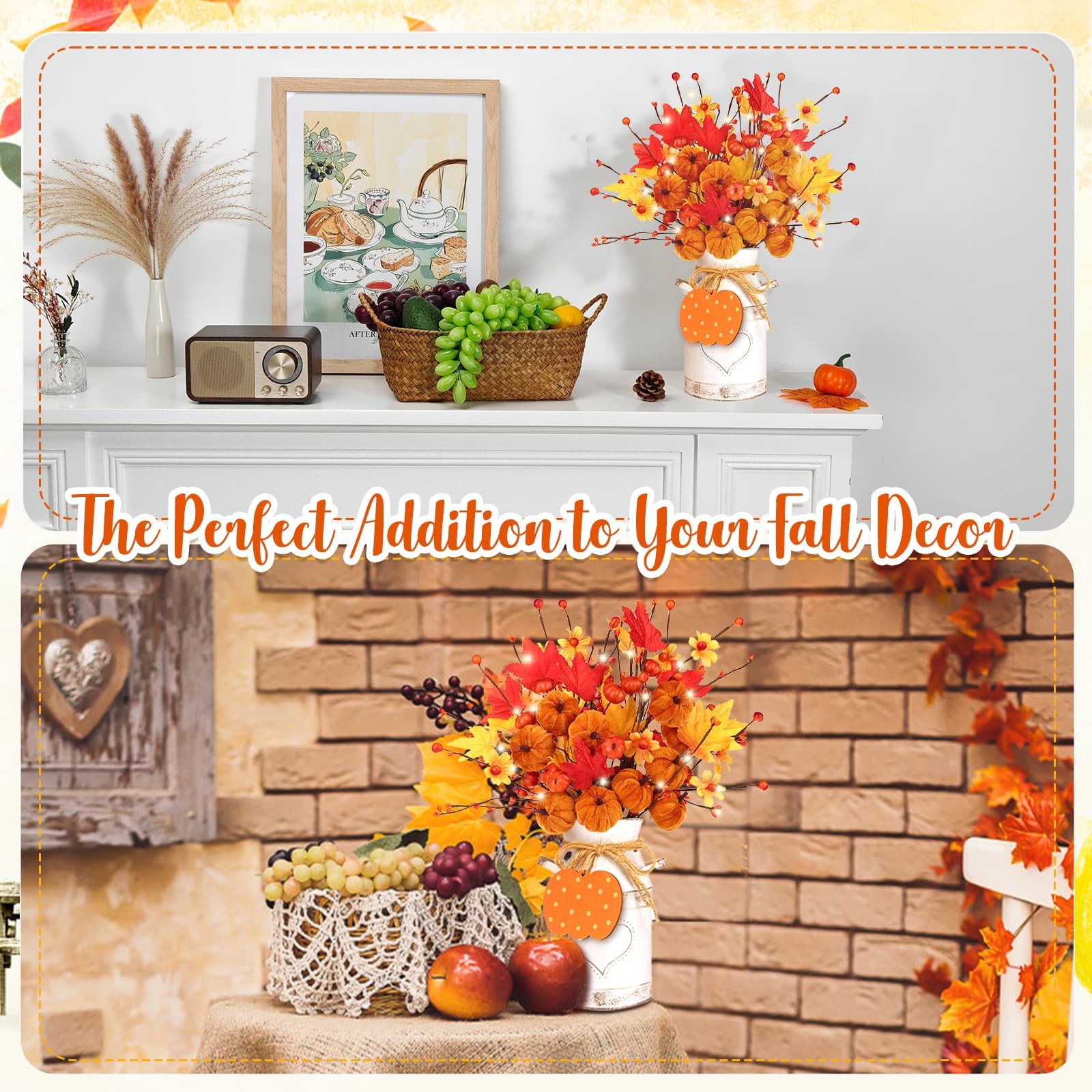 Thanksgiving Centerpieces for Tables Fall Table Decor 5 Pcs Artificial Pumpki…