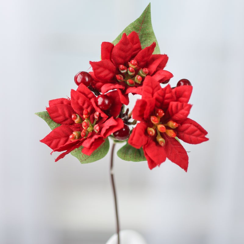 Factory Direct Craft Group of 6 Petite Artificial Poinsettia Picks