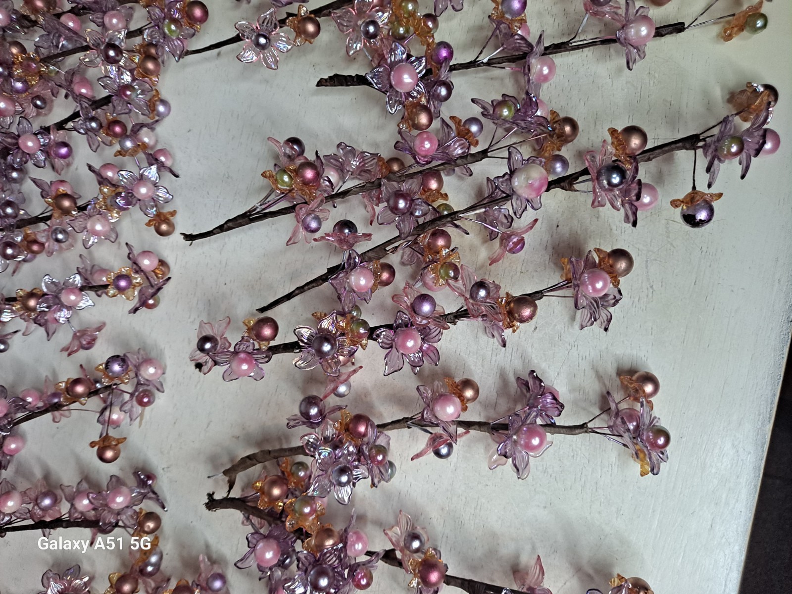 Pink Purple Plastic Flower Floral Branches 25 Piece
