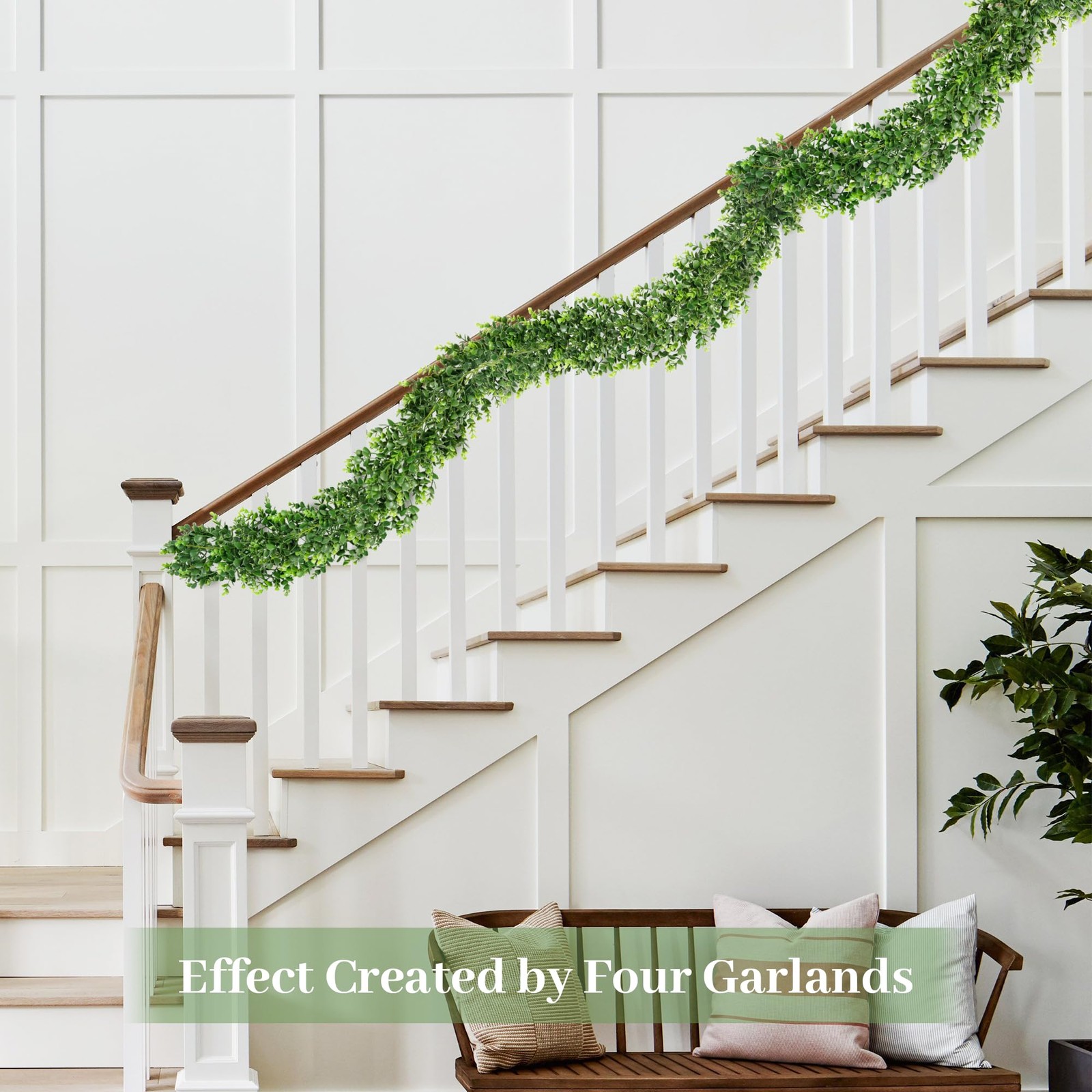 6FT Artificial Boxwood Garland, Faux Vines Hanging Plant Greenery Garland for…