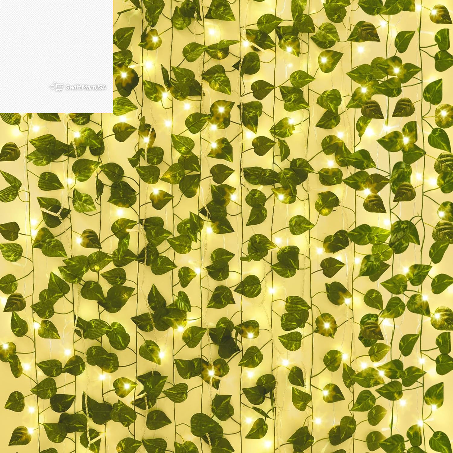 24 Pack Fake Vines 168Ft Artificial Ivy Garland Greenery Room Bedroom Wall Decor