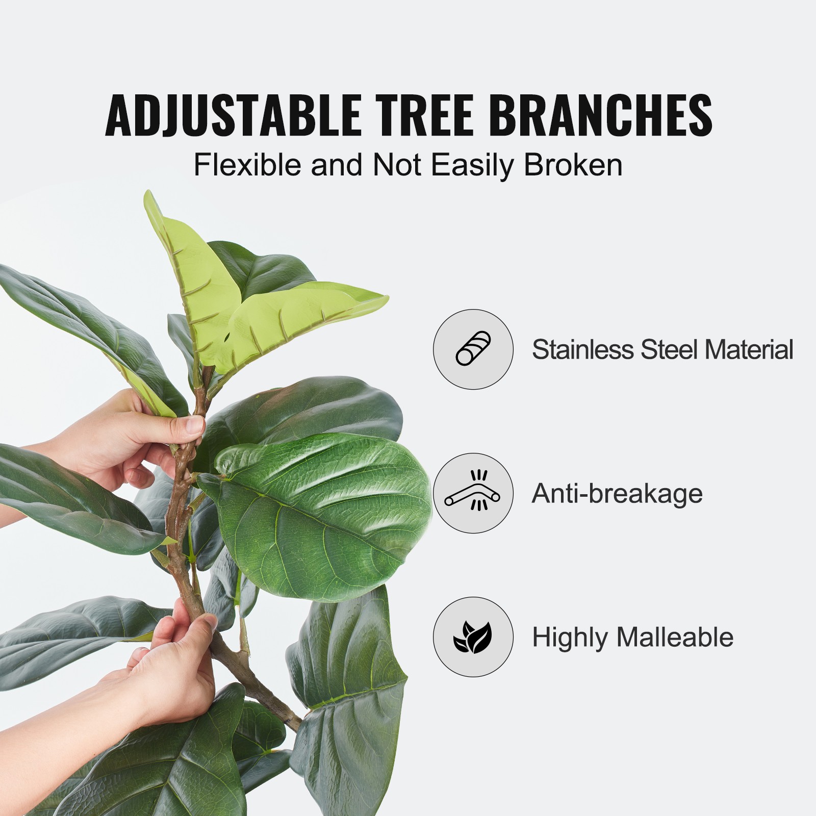 VEVOR 5 FT Artificial Fiddle Leaf Fig Tree Indoor Outdoor Office Corner Decor