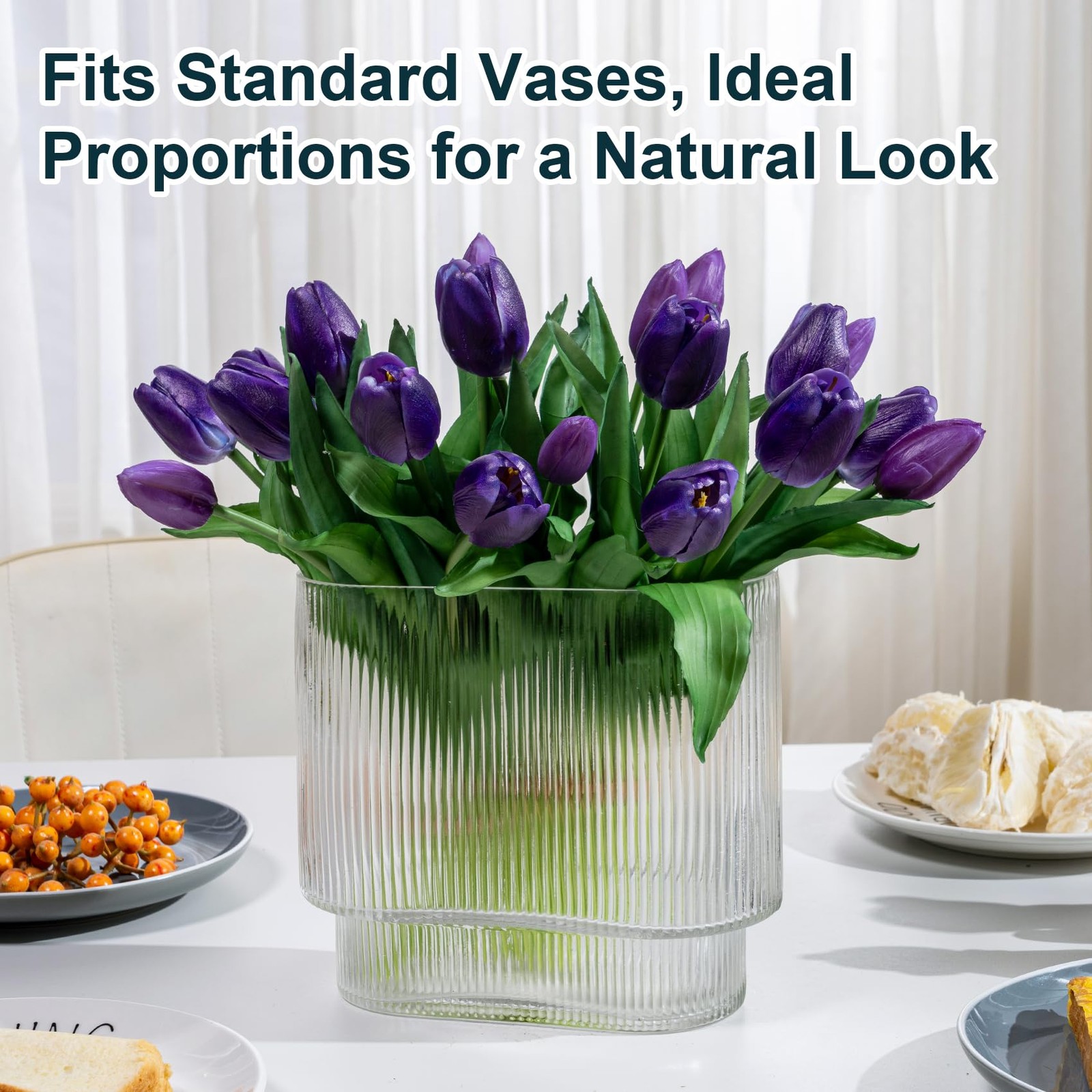 20 PCS Fake Tulips 12 Inch Artificial Silk Flowers Bouquet Gift Box Decor