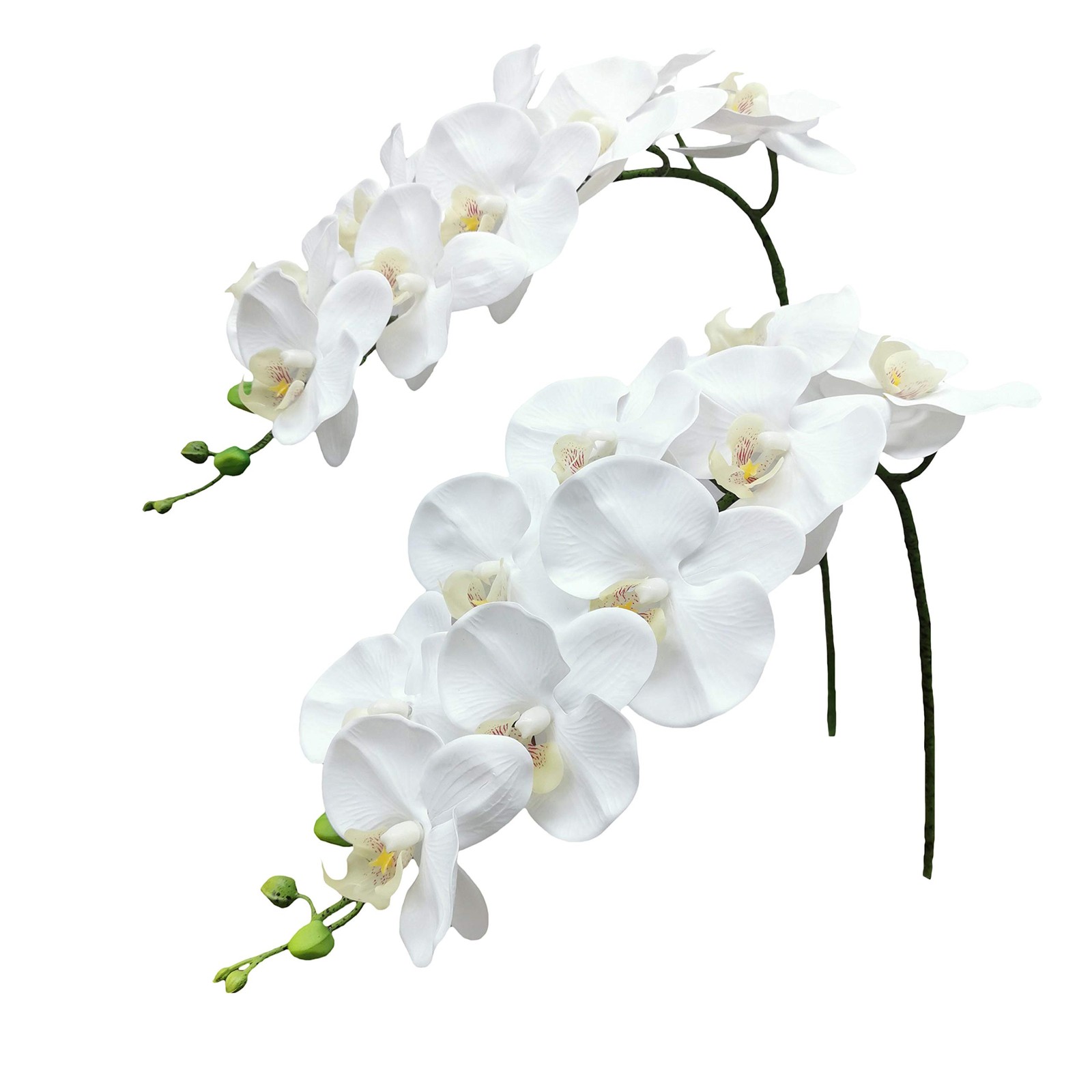 Orchid Stems Artificial Flowers Real Touch Latex Faux Phalaenopsis Branches 9 La