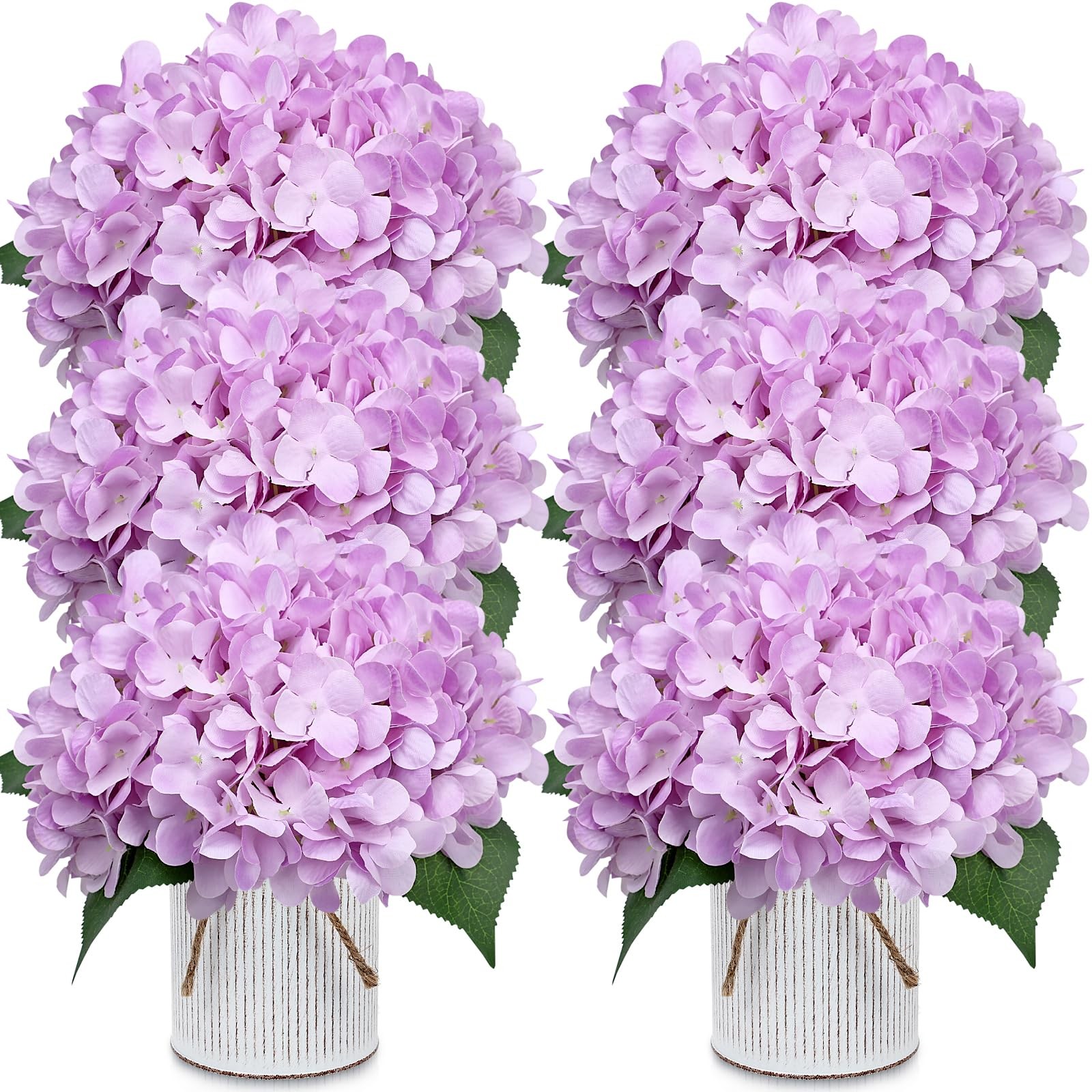 Set of 6 Flower Table Centerpieces – Lilac Fake Hydrangeas Floral Arrangement…