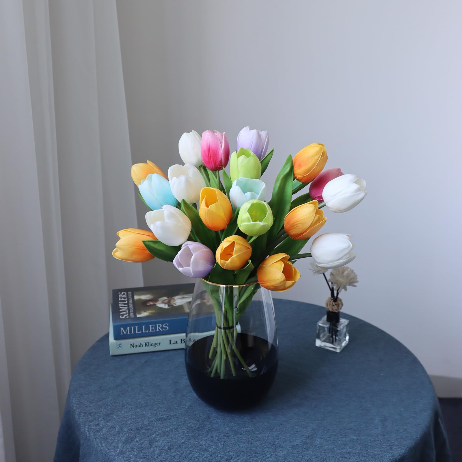 Summer Colors Tulip Artificial Silk Flowers 11 PCS Luxury Bouquet Decor