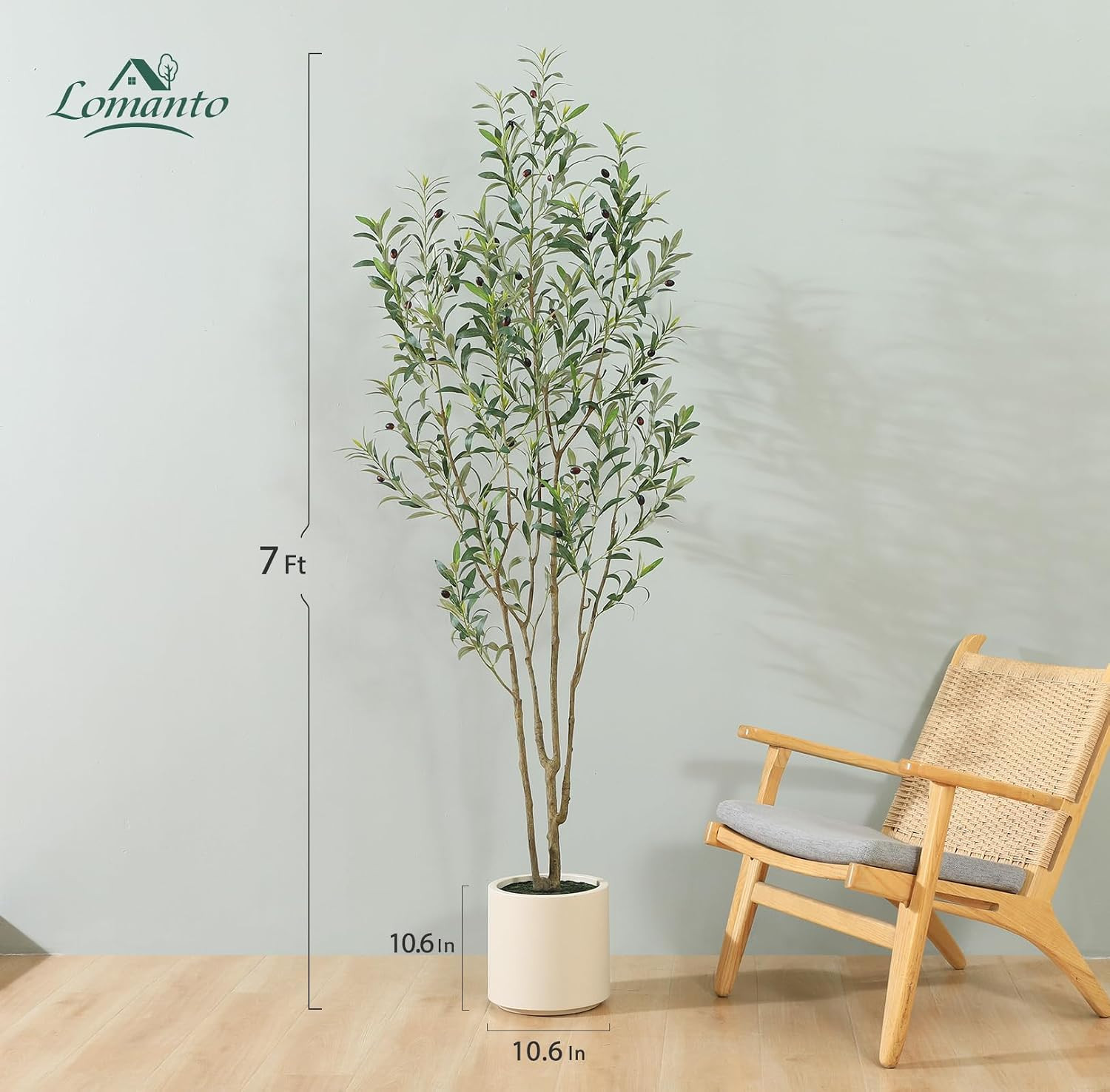 Artificial Olive Trees, 7 ft Tall Fake Olive Trees for Indoor | Faux Olive Silk